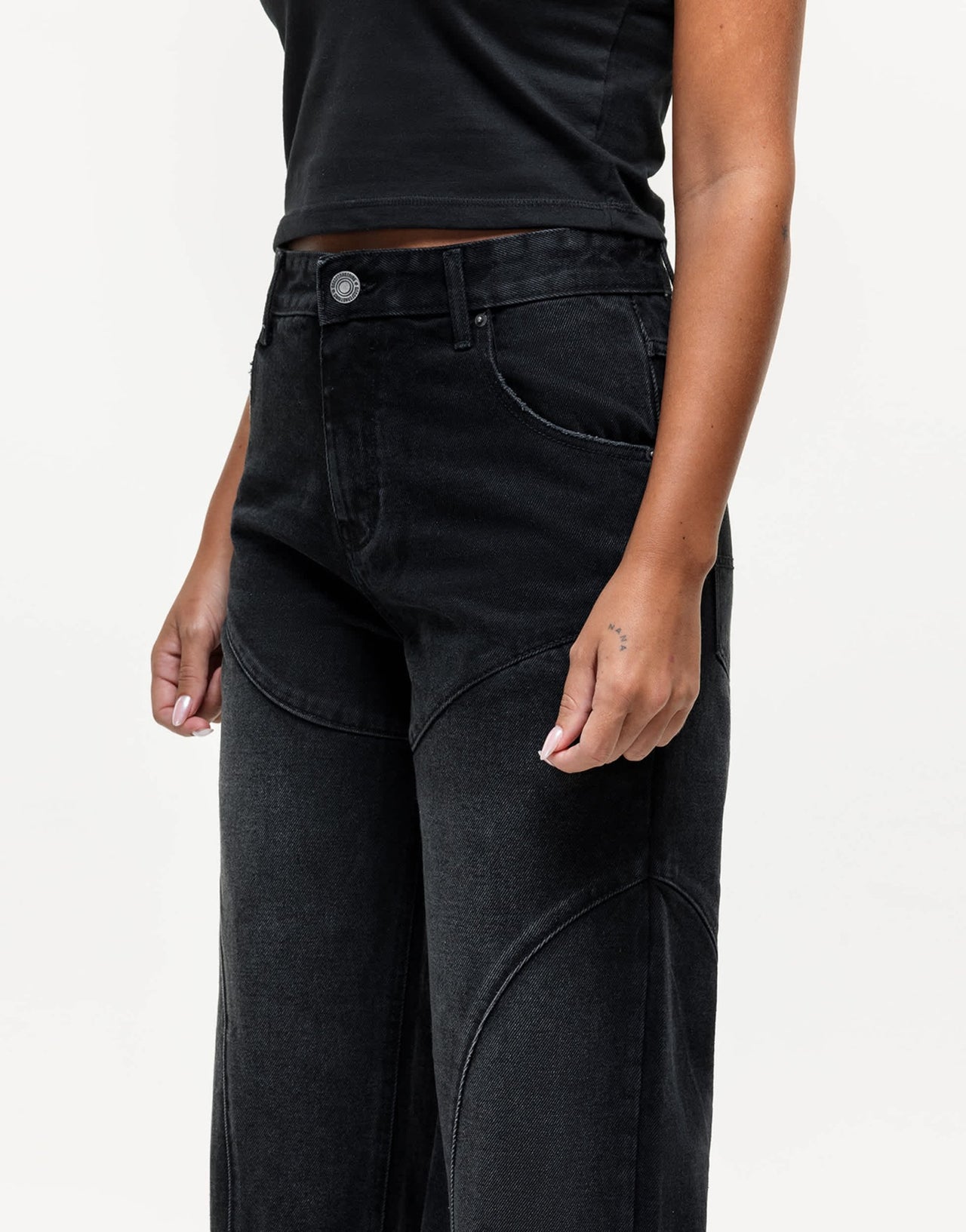 Good For Nothing baggy jeans with seam detail in black wash - ASOS Sample Sale EU Store
