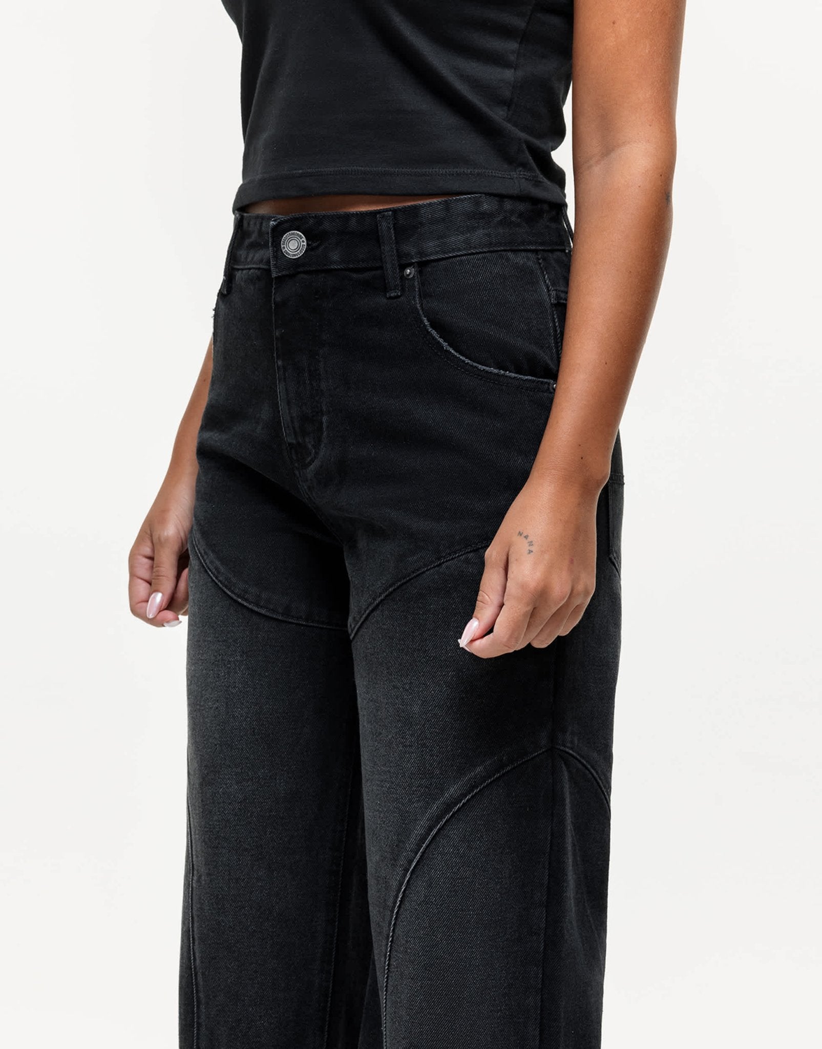 Good For Nothing baggy jeans with seam detail in black wash - ASOS Sample Sale EU Store