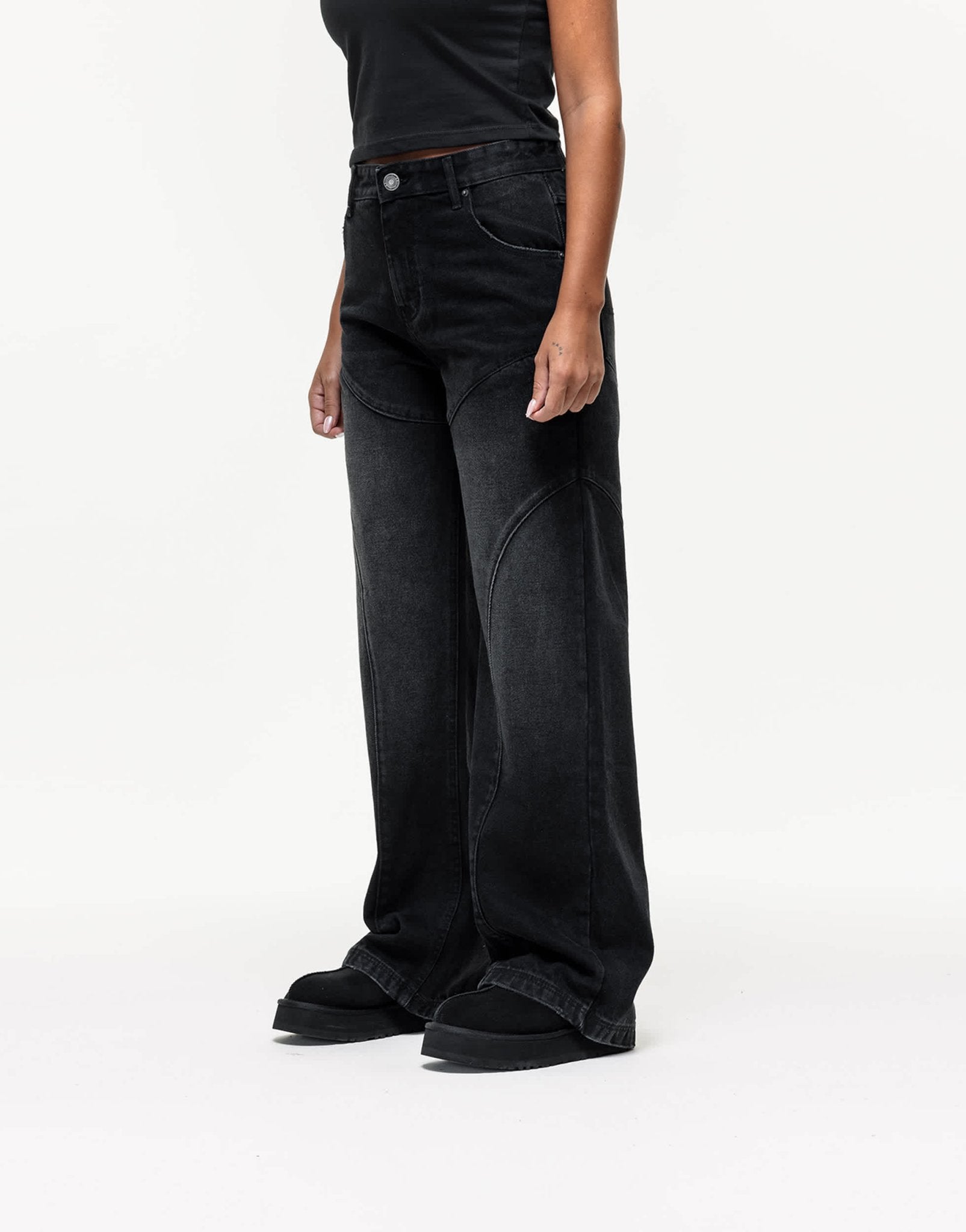 Good For Nothing baggy jeans with seam detail in black wash - ASOS Sample Sale EU Store