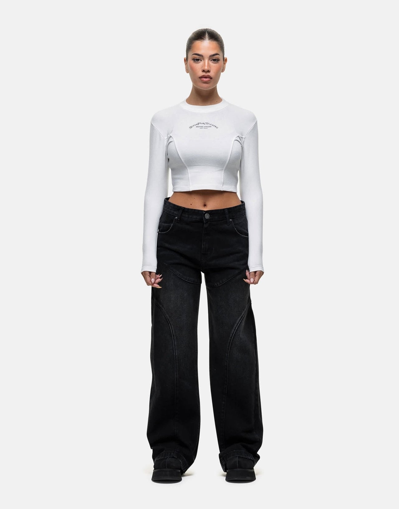 Good For Nothing baggy jeans with seam detail in black wash - ASOS Sample Sale EU Store