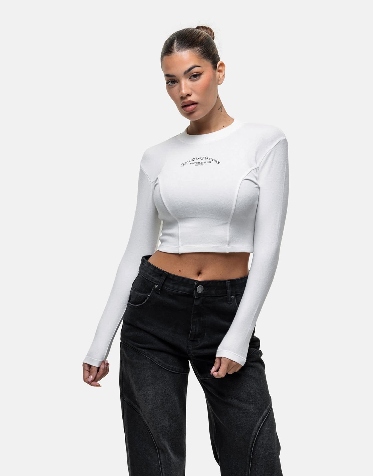 Good For Nothing branded core long sleeve white - ASOS Sample Sale EU Store