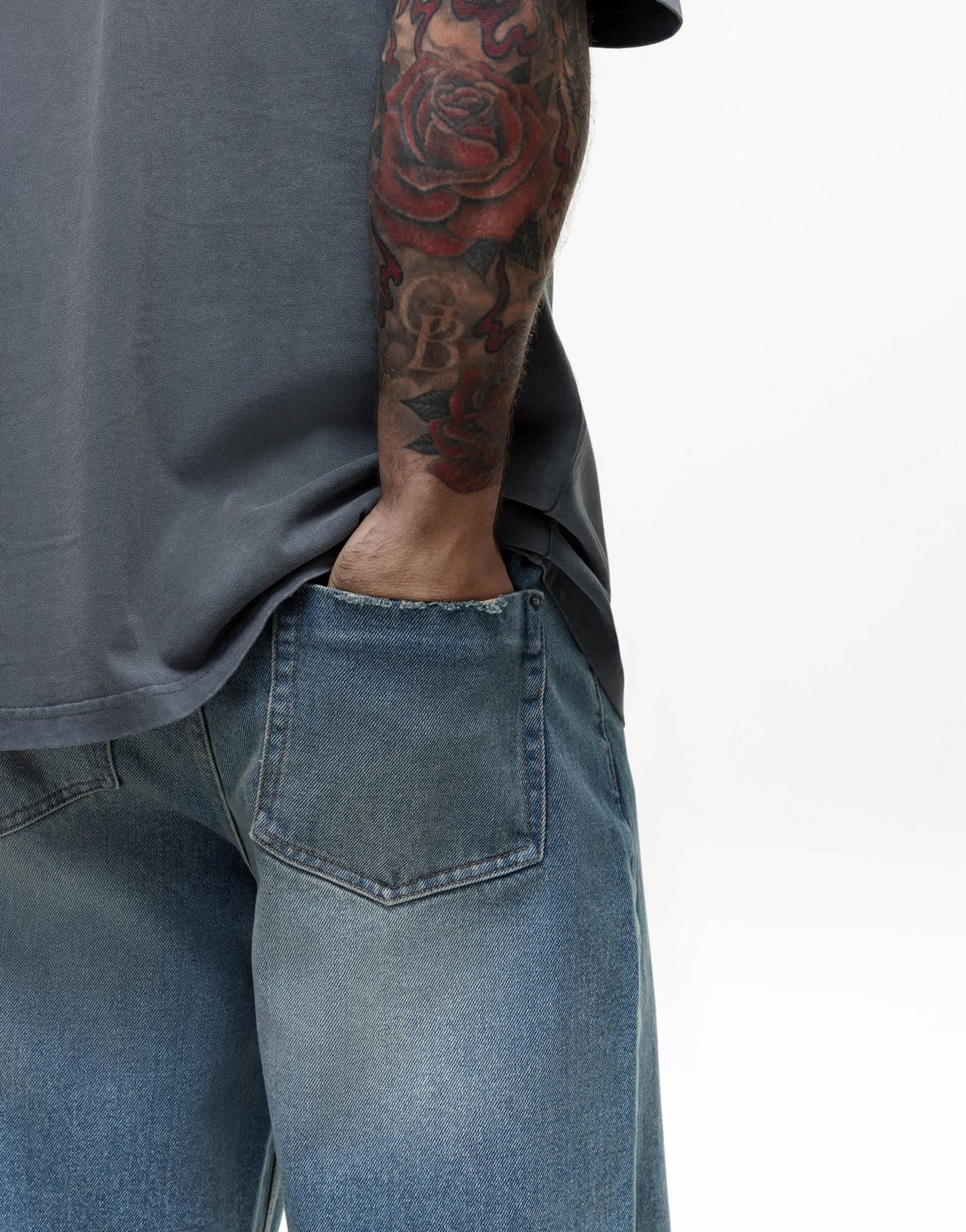 Good For Nothing jeans with raw hem in antique blue wash - ASOS Sample Sale EU Store