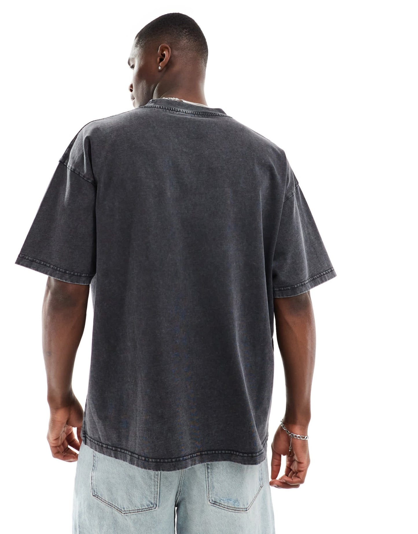 Good for Nothing oversized washed t-shirt with rib chest print in grey - ASOS Sample Sale EU Store