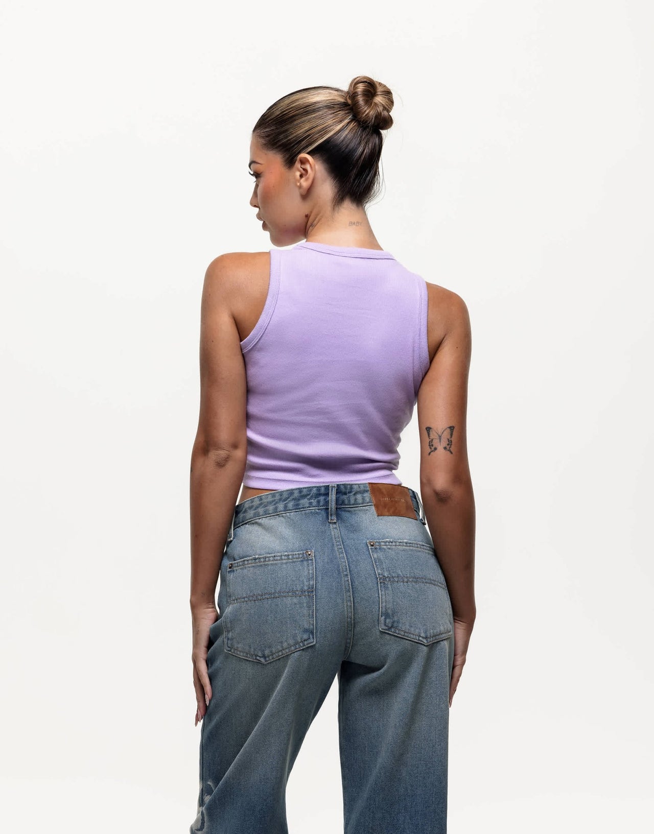 Good For Nothing ribbed vest top with butterfly print in lilac - ASOS Sample Sale EU Store