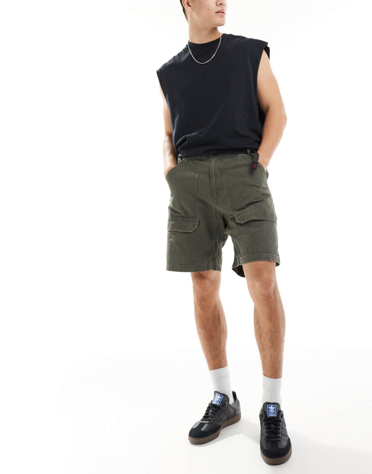 Gramicci canvas cargo short in khaki - ASOS Sample Sale EU Store