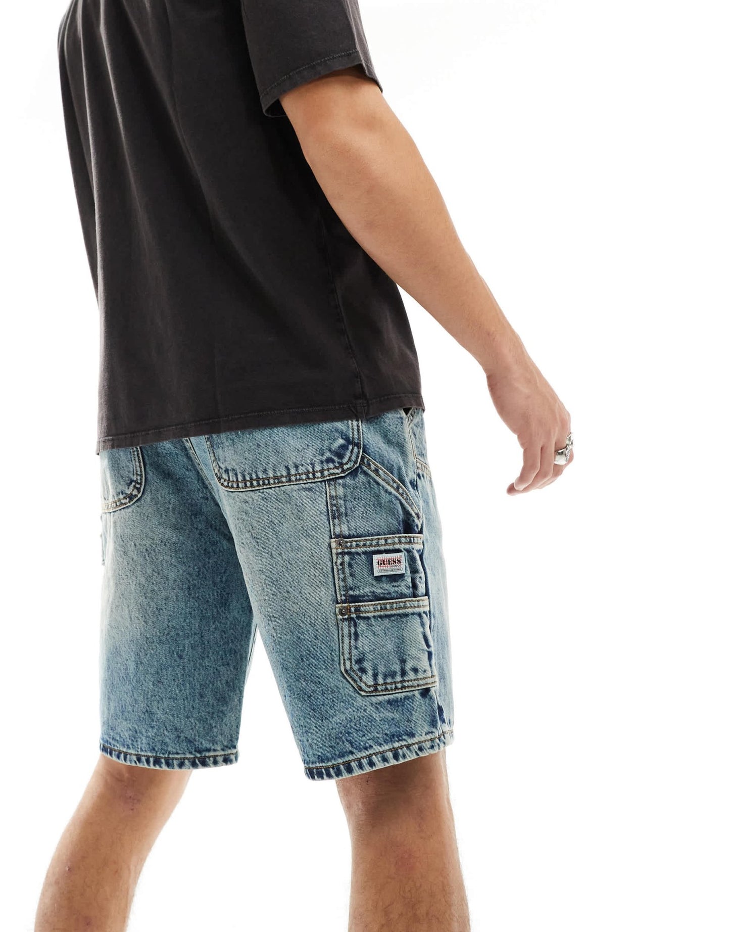 Guess Originals denim carpenter shorts in midwash blue - ASOS Sample Sale EU Store