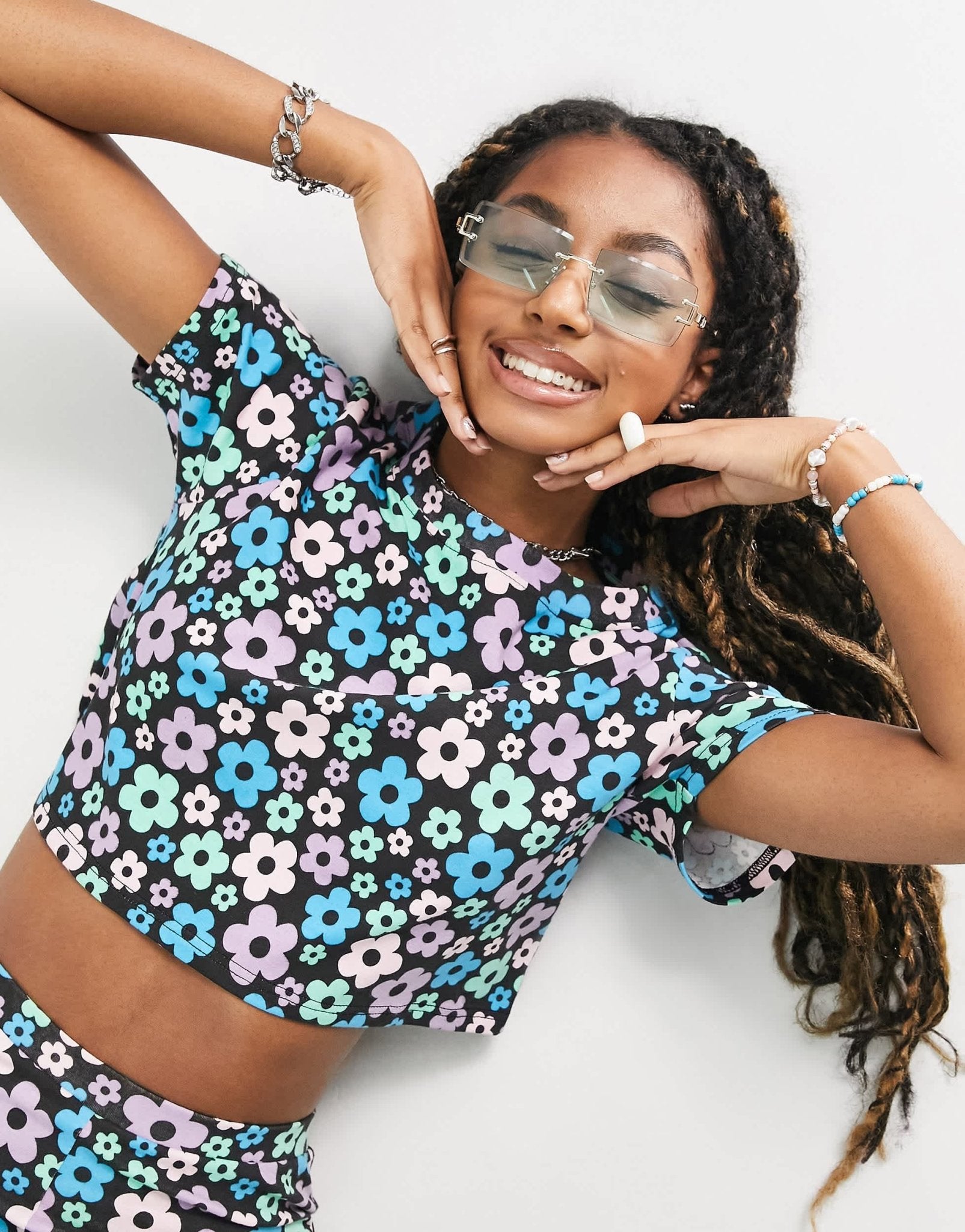 Hearbreak crop top co - ord in retro floral - ASOS Sample Sale EU Store