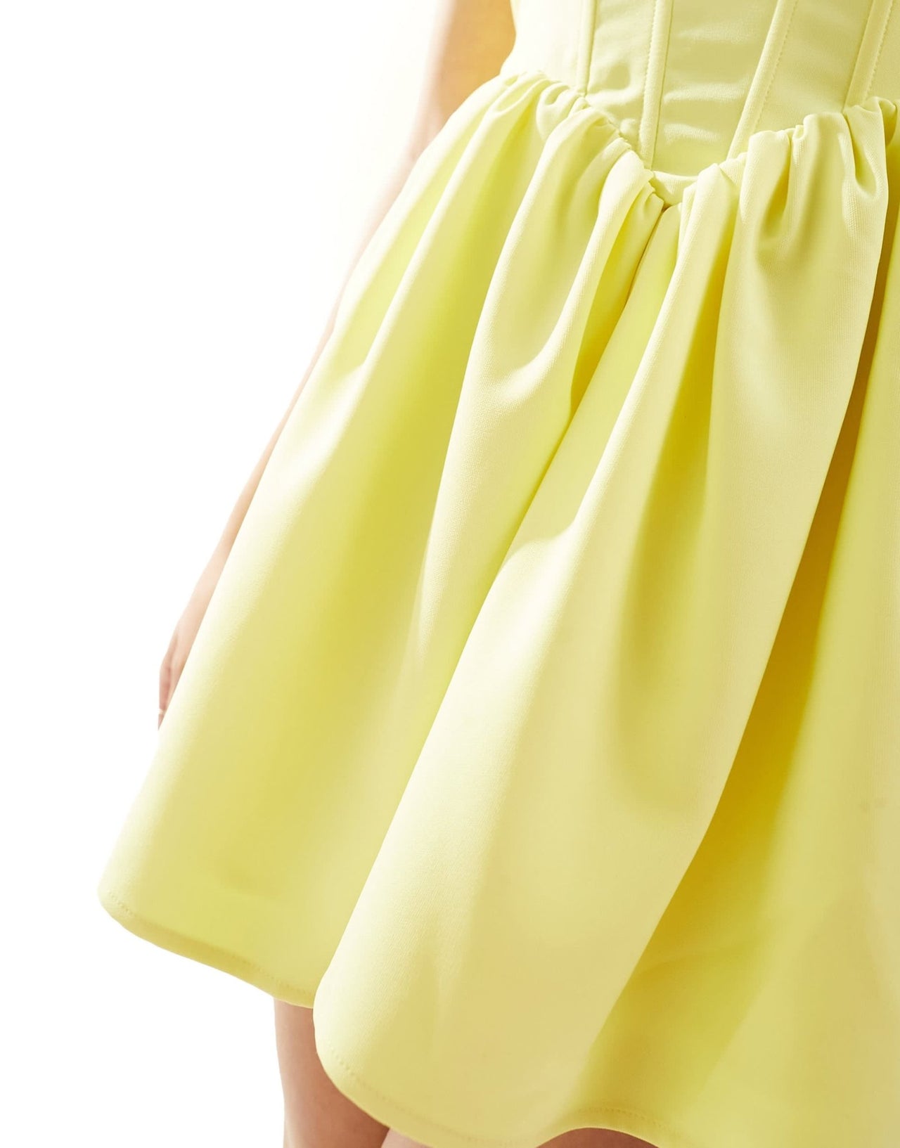 Heiress Beverly Hills exclusive premium crepe corset detail a line mini dress in light yellow - ASOS Sample Sale EU Store