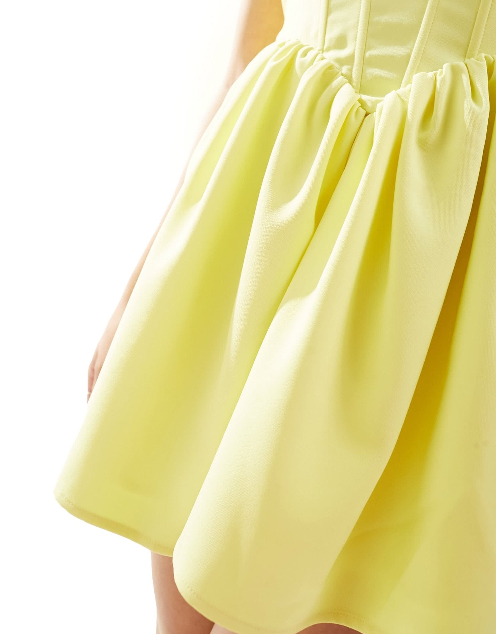 Heiress Beverly Hills exclusive premium crepe corset detail a line mini dress in light yellow - ASOS Sample Sale EU Store