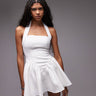 Heiress Beverly Hills halterneck structured skater mini dress in white