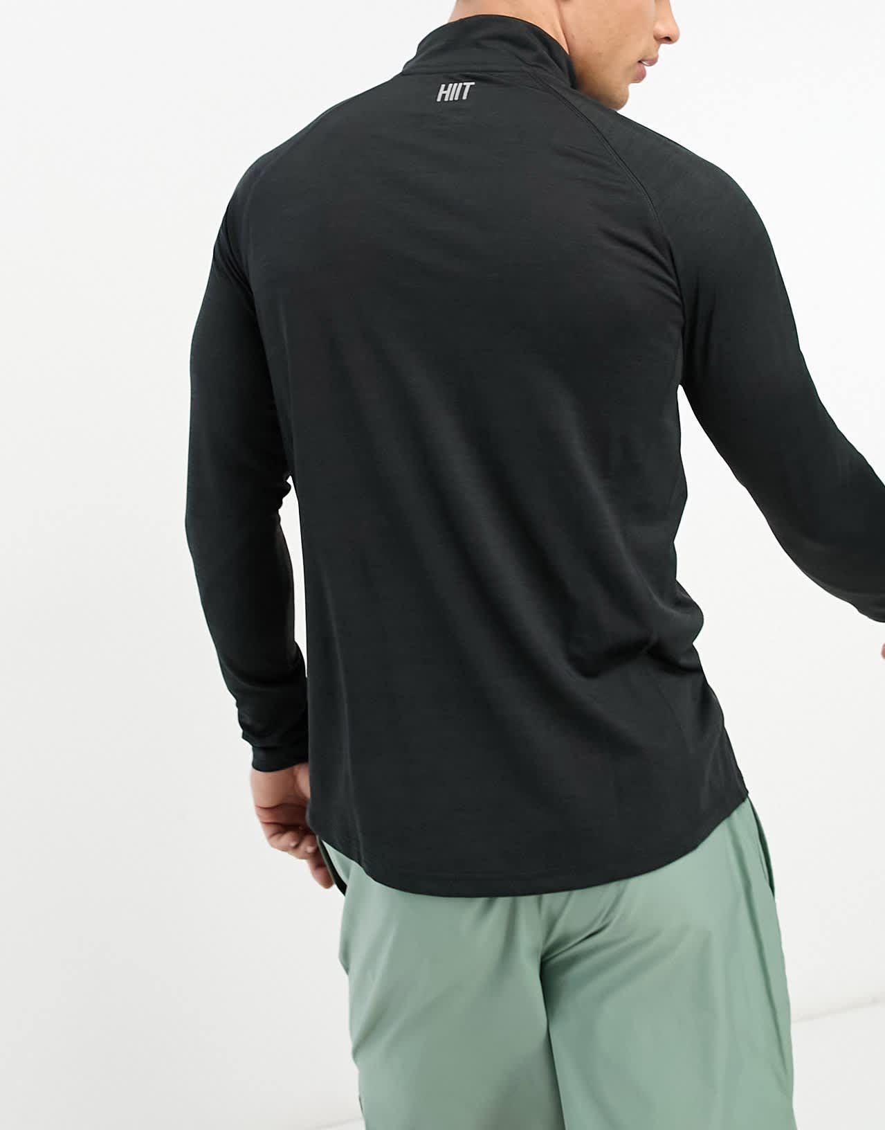HIIT long sleeve training top with 1/4 zip in black marl - ASOS Sample Sale EU Store