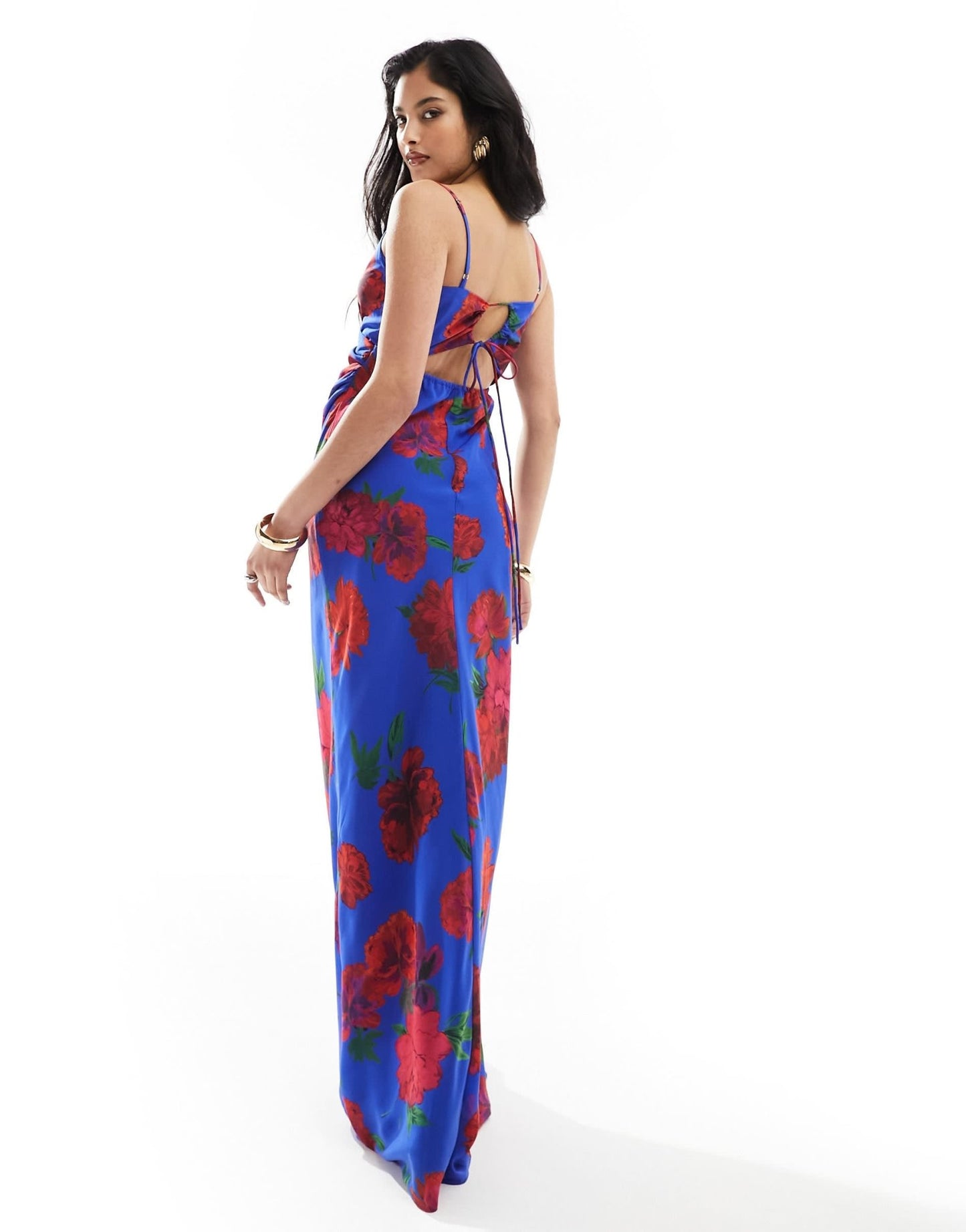 Hope & Ivy cami maxi slip dress in bold blue floral - ASOS Sample Sale EU Store