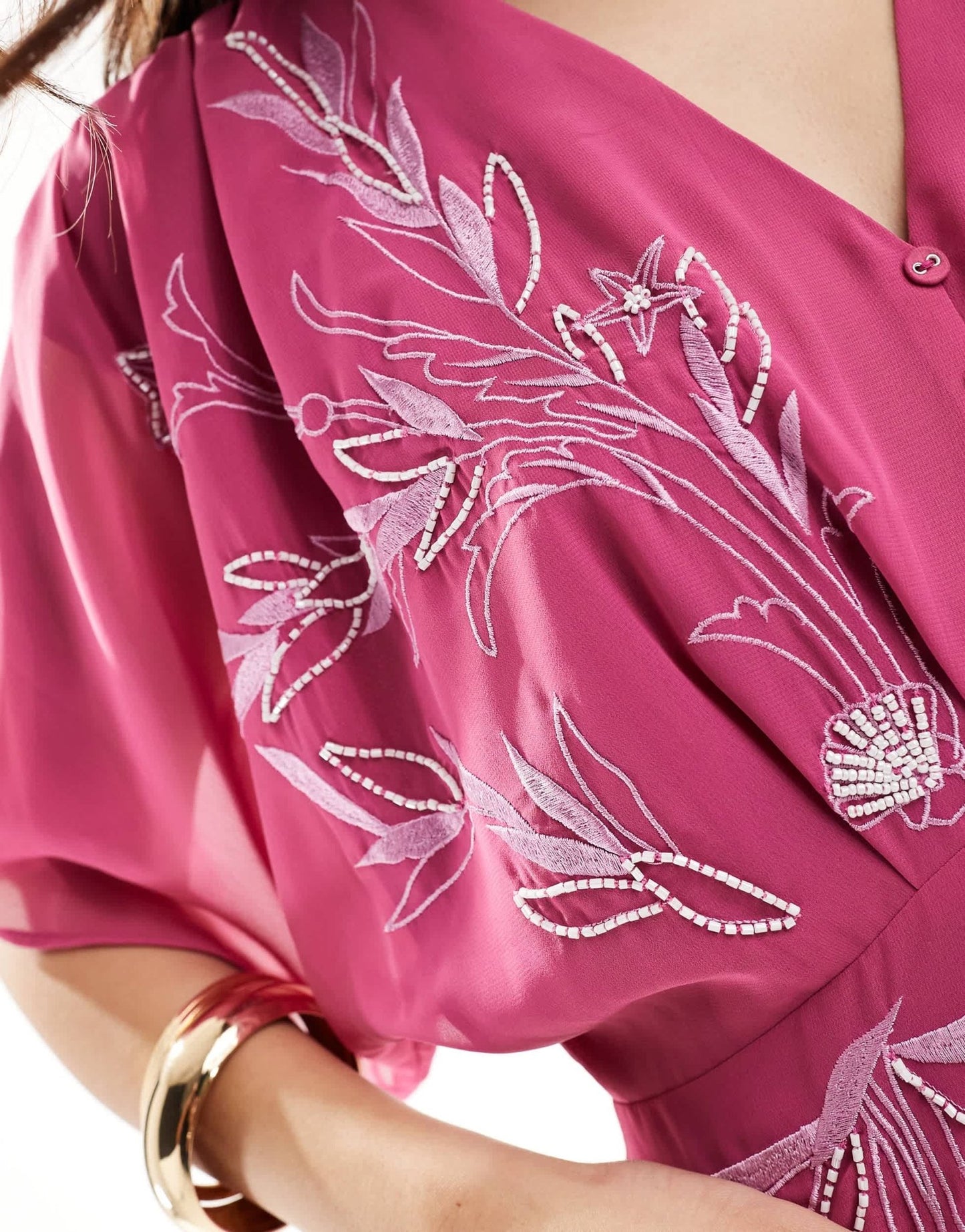 Hope & Ivy premium embellished mini dress with embroidery in pink - ASOS Sample Sale EU Store