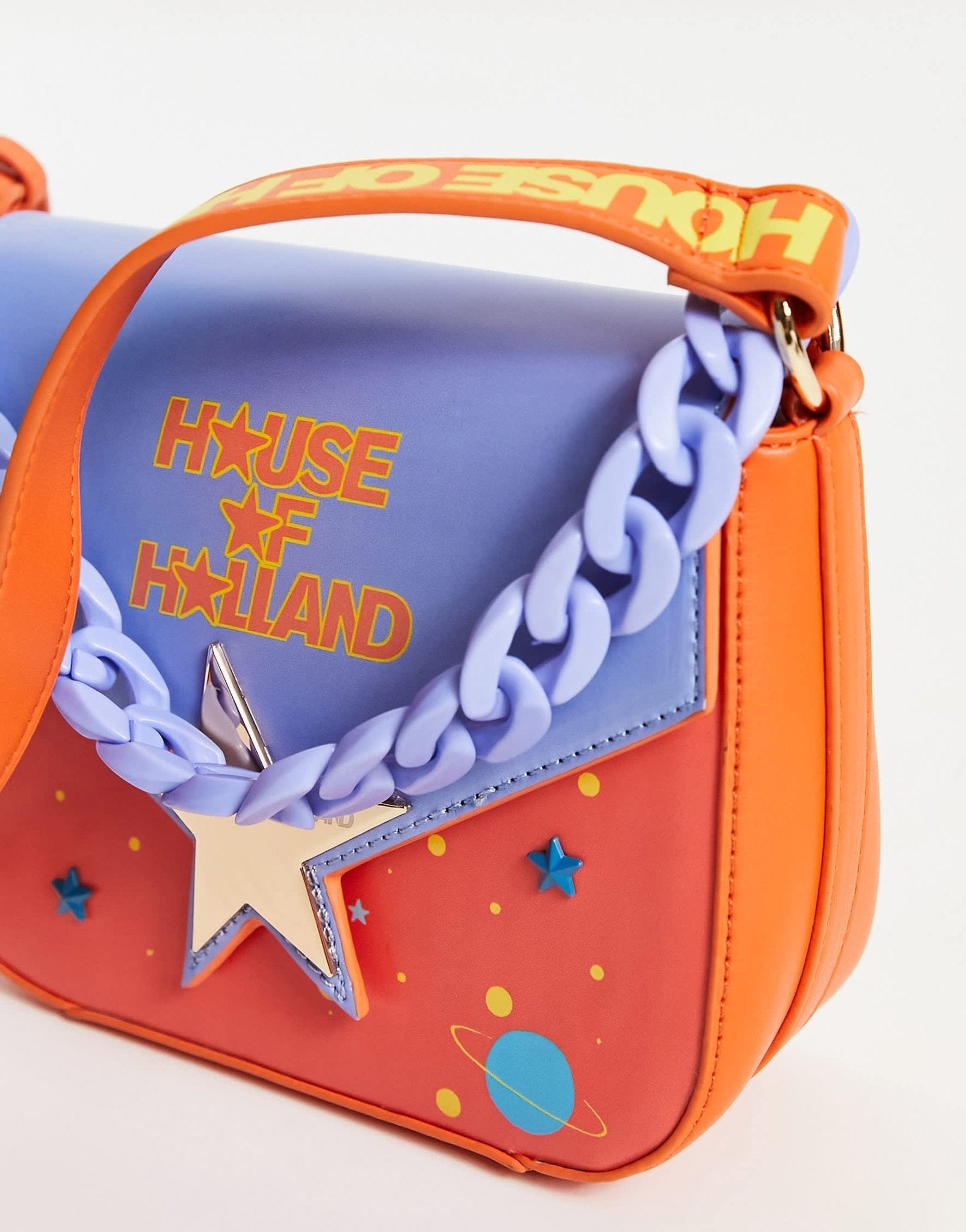 House of Holland chain detail shoulder bag in orange - ASOS Sample Sale EU Store
