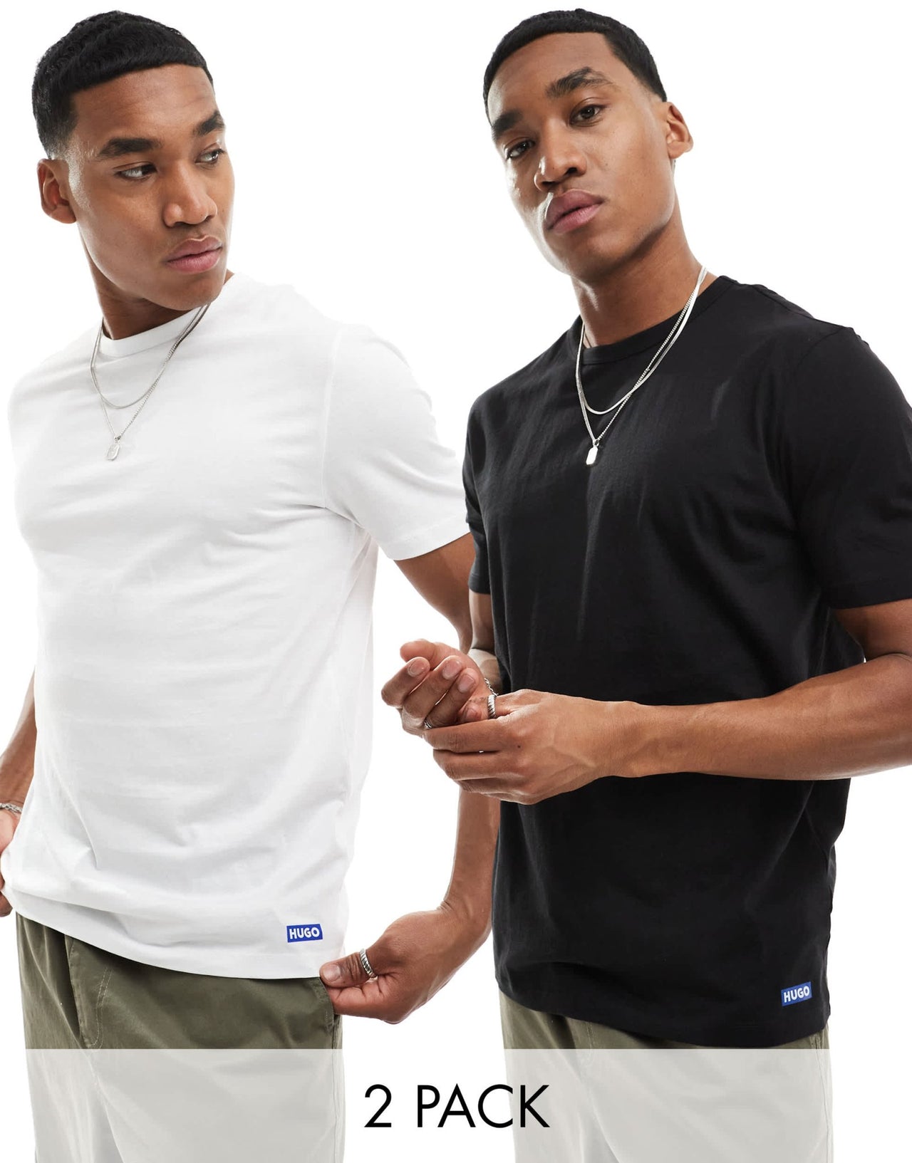 HUGO BLUE 2 - pack t-shirt in white/black - ASOS Sample Sale EU Store