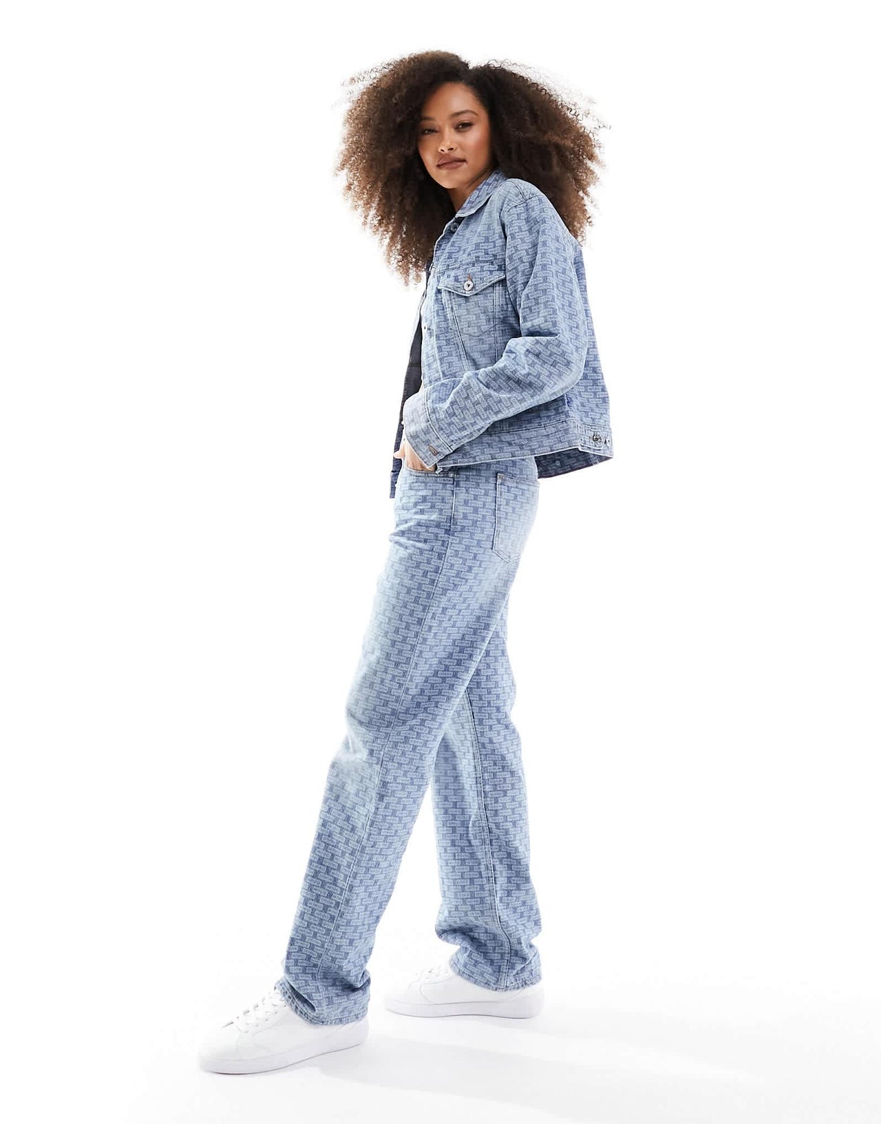 HUGO BLUE burnout denim jacket in mid blue - ASOS Sample Sale EU Store