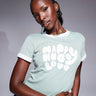HUGO Blue dalia baby ringer t-shirt in light green