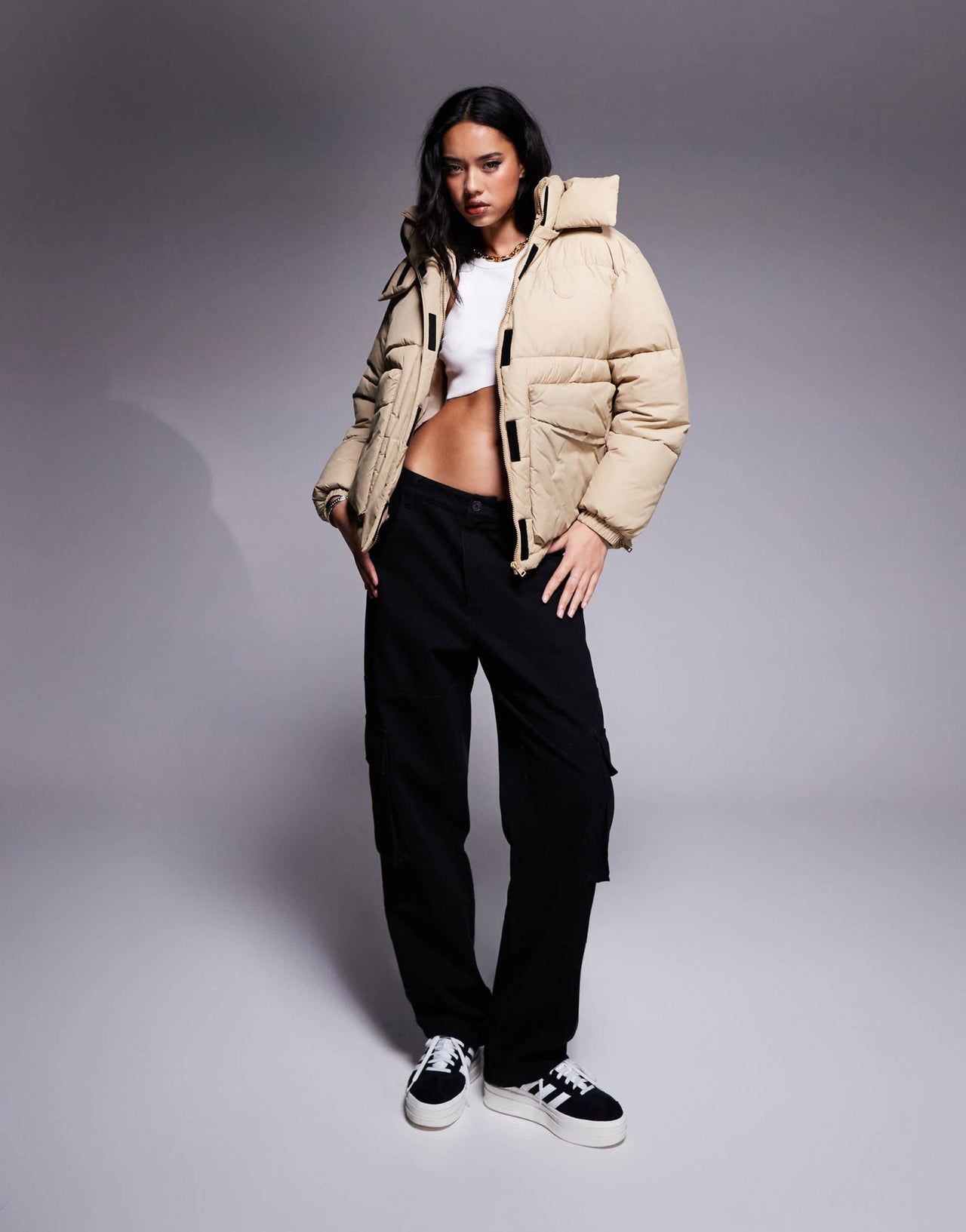 HUGO Blue finley puffer jacket in beige - ASOS Sample Sale EU Store