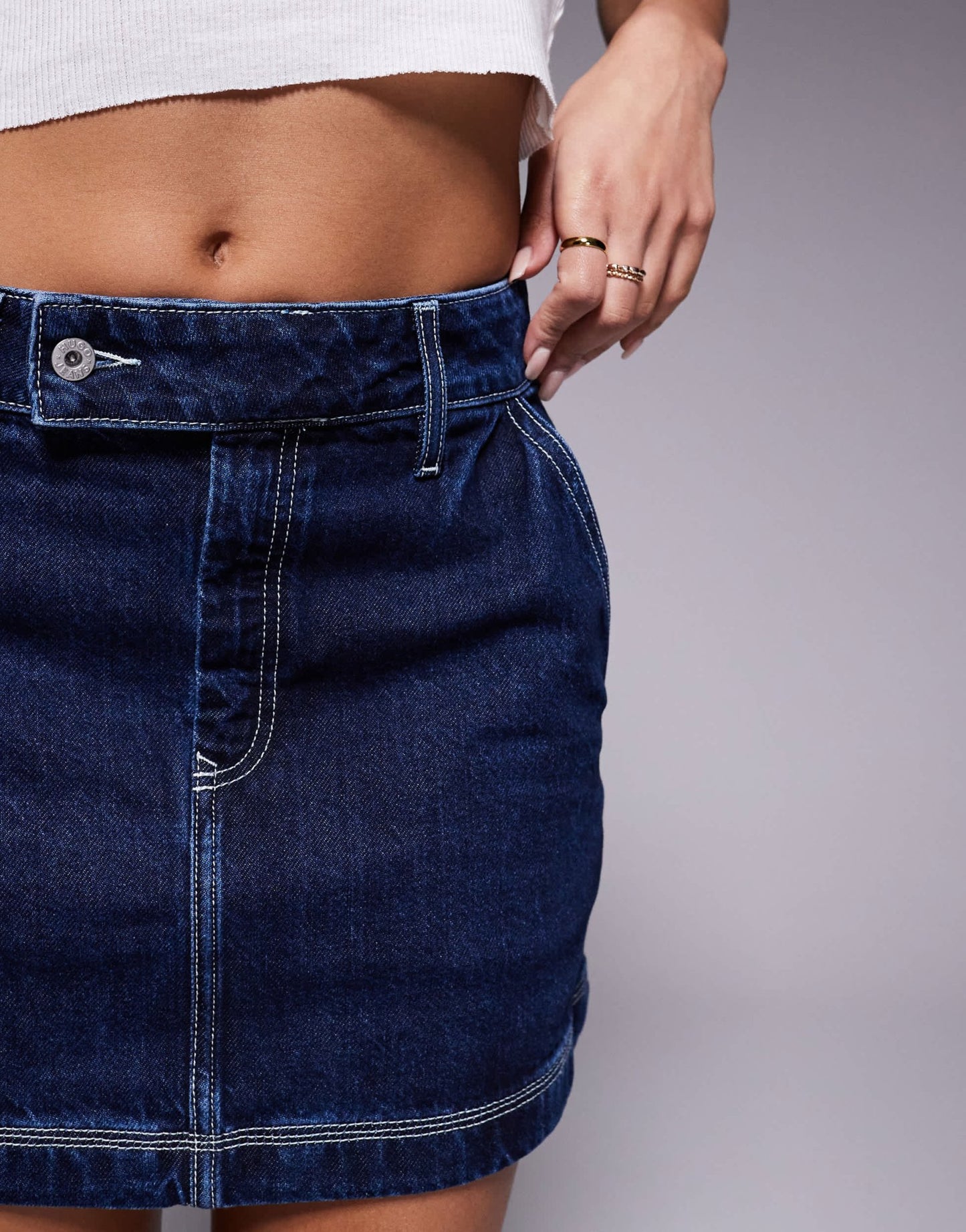 HUGO Blue garalia denim skirt in dark blue - ASOS Sample Sale EU Store