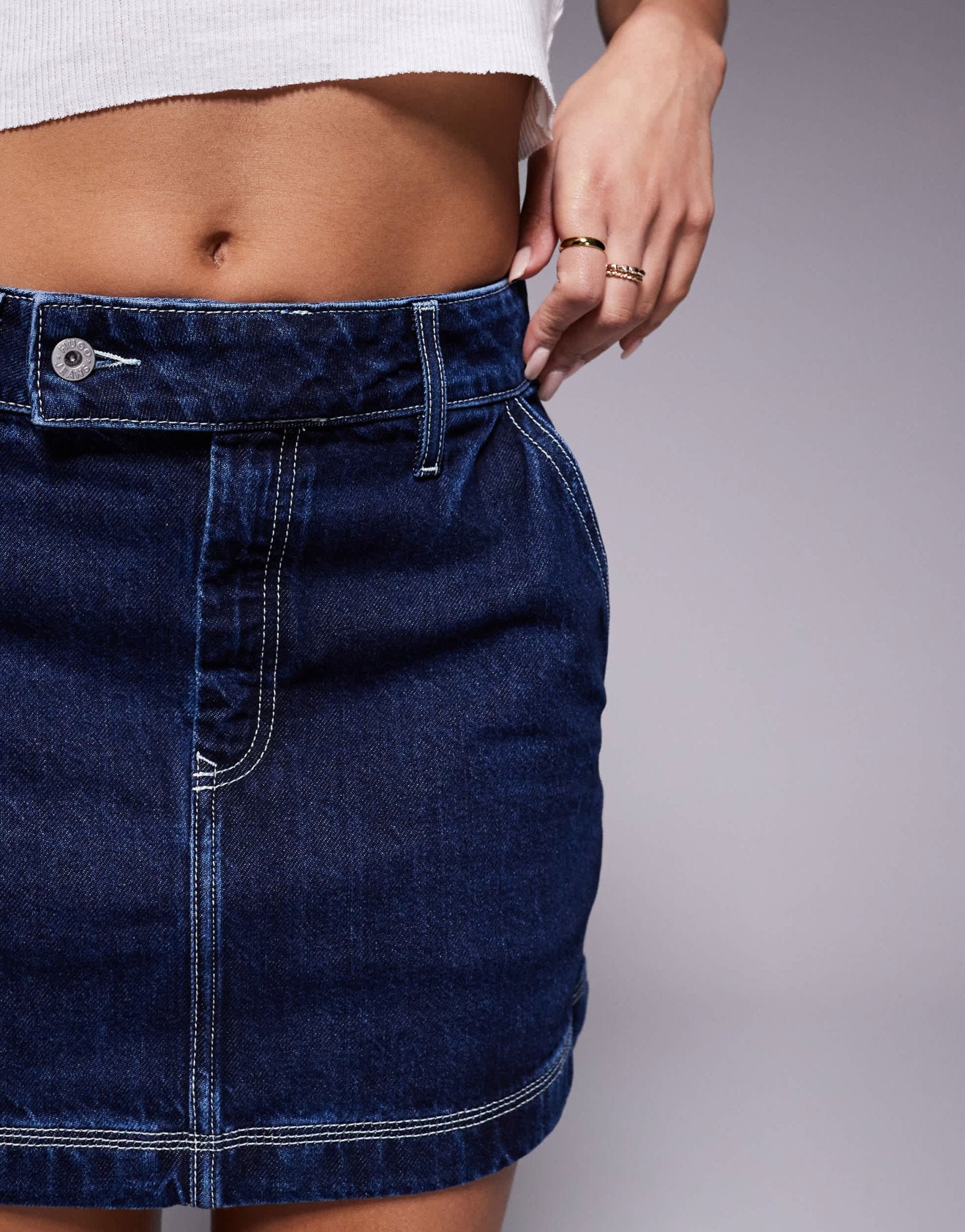 HUGO Blue garalia denim skirt in dark blue - ASOS Sample Sale EU Store