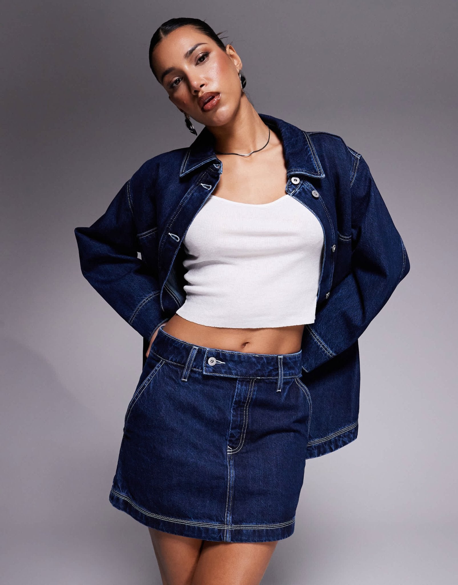 HUGO Blue garalia denim skirt in dark blue - ASOS Sample Sale EU Store