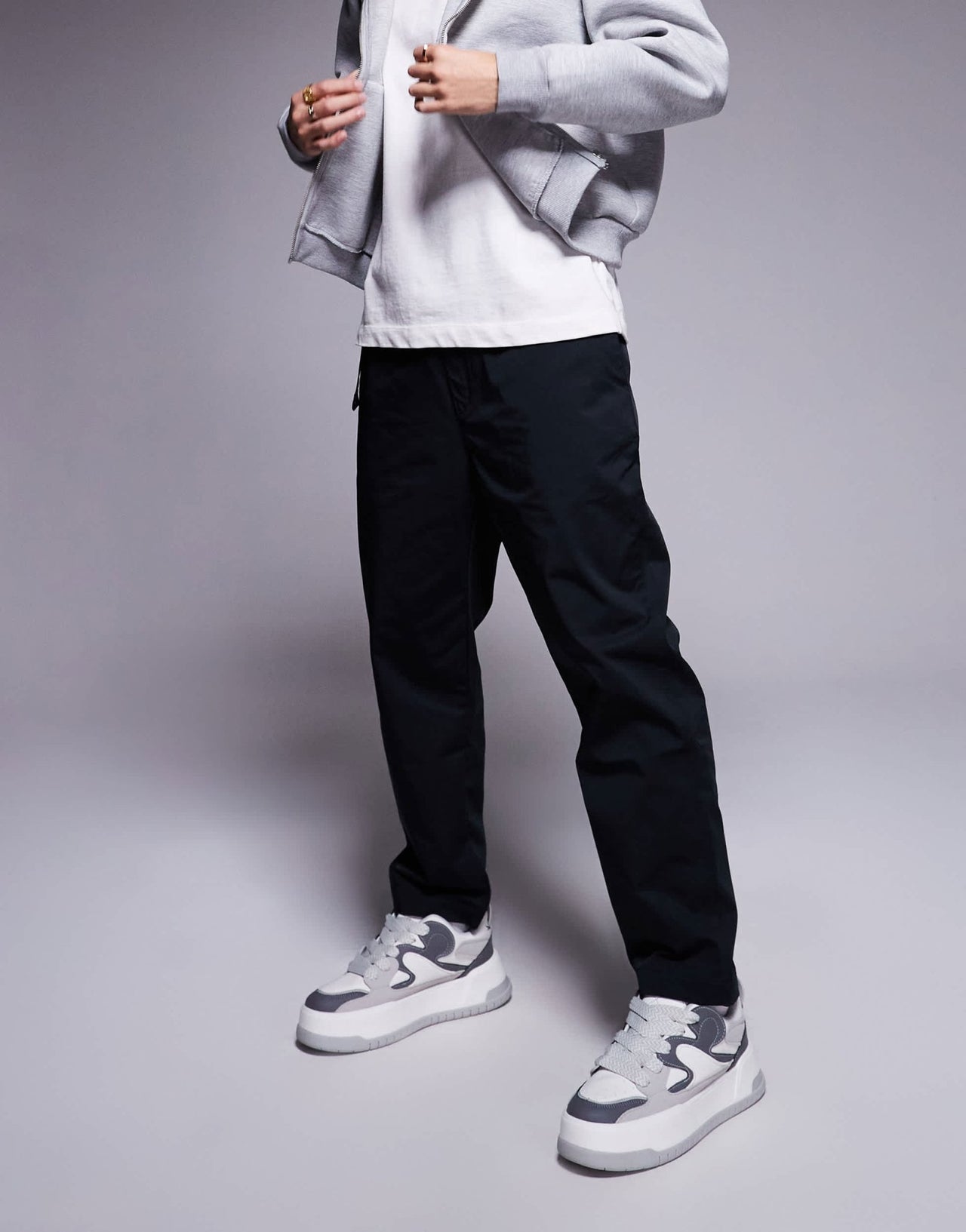 HUGO BLUE Geiko tapered fit trousers in black - ASOS Sample Sale EU Store