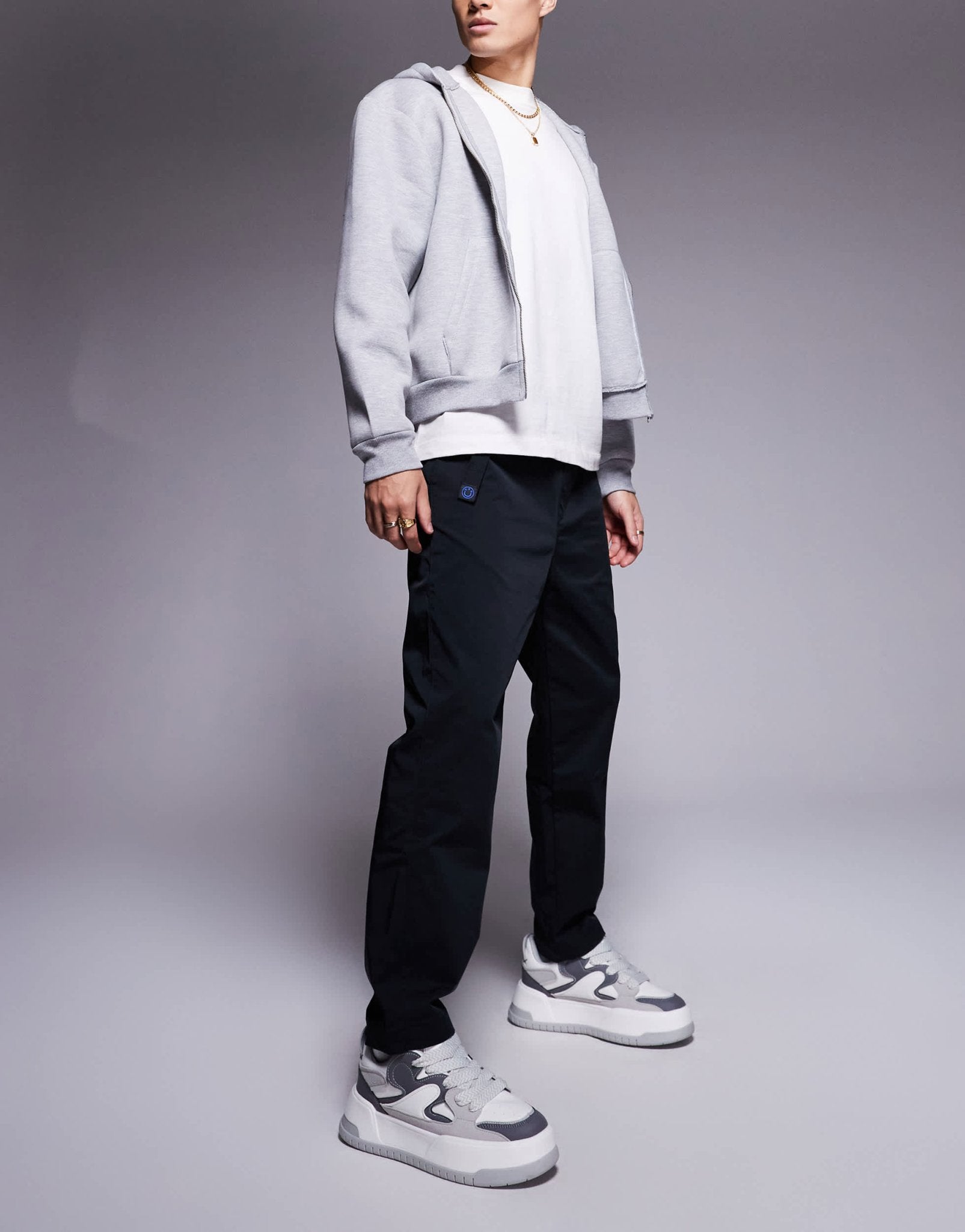 HUGO BLUE Geiko tapered fit trousers in black - ASOS Sample Sale EU Store