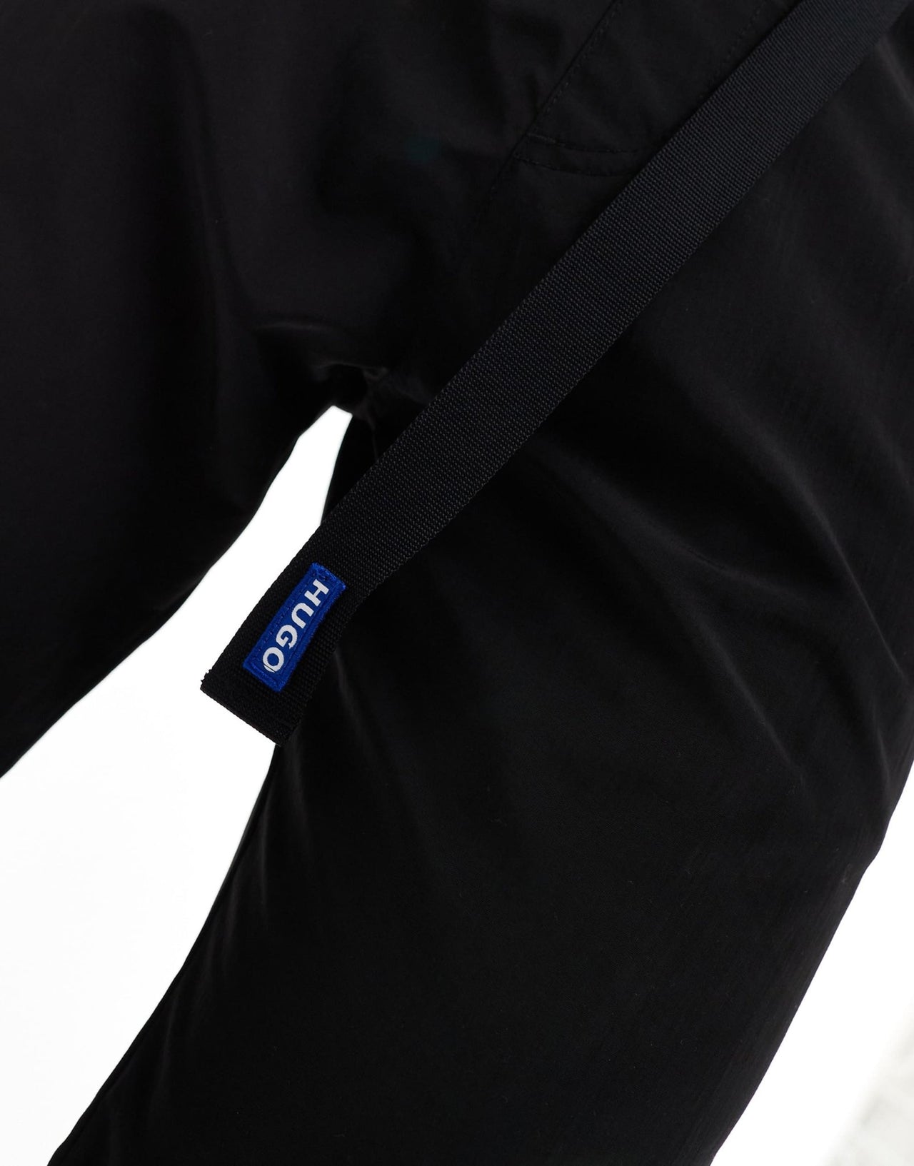 HUGO Blue gerko casual trousers in black with strapping detail - ASOS Sample Sale EU Store