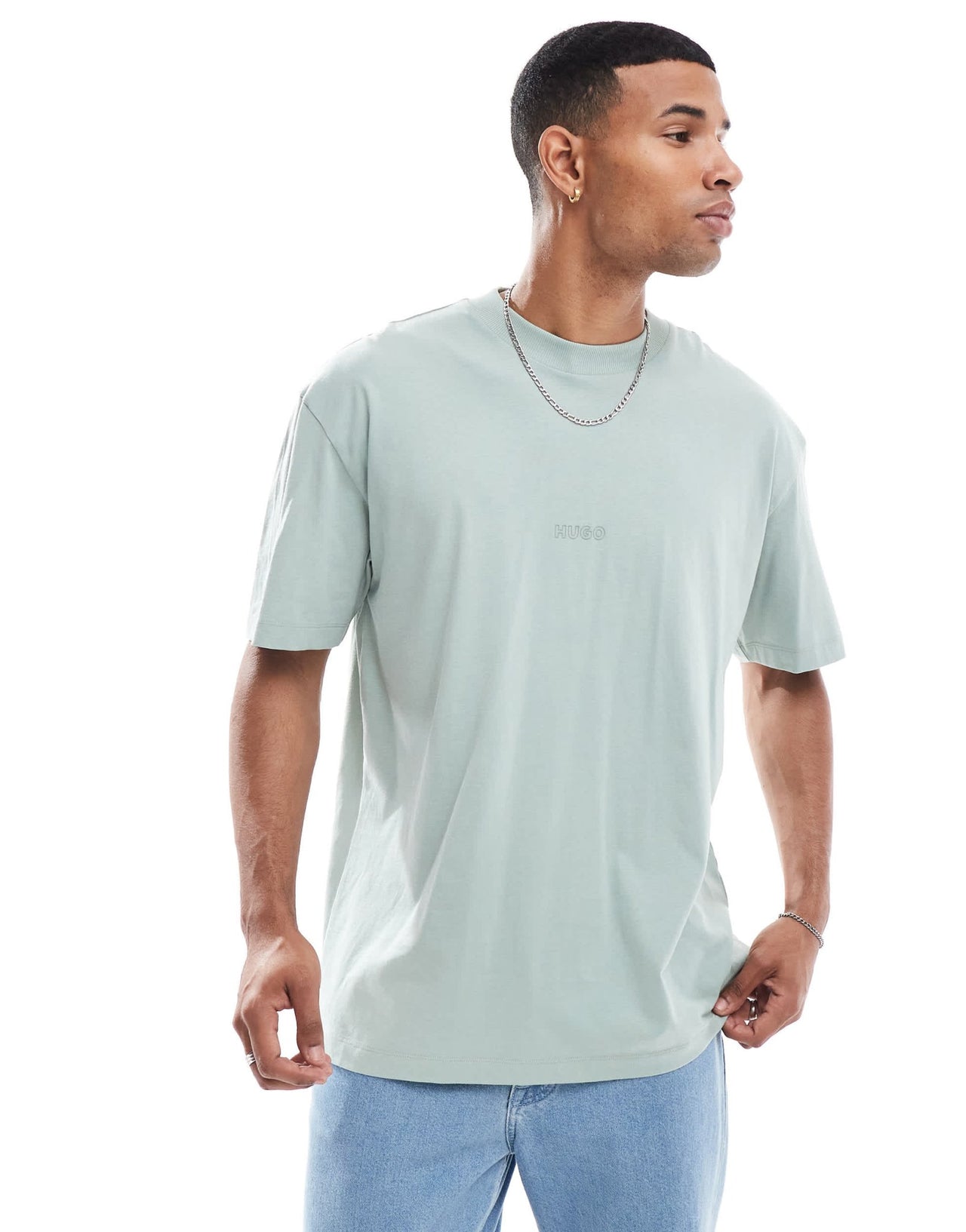 HUGO Blue nouveres relaxed fit t-shirt in light green - ASOS Sample Sale EU Store