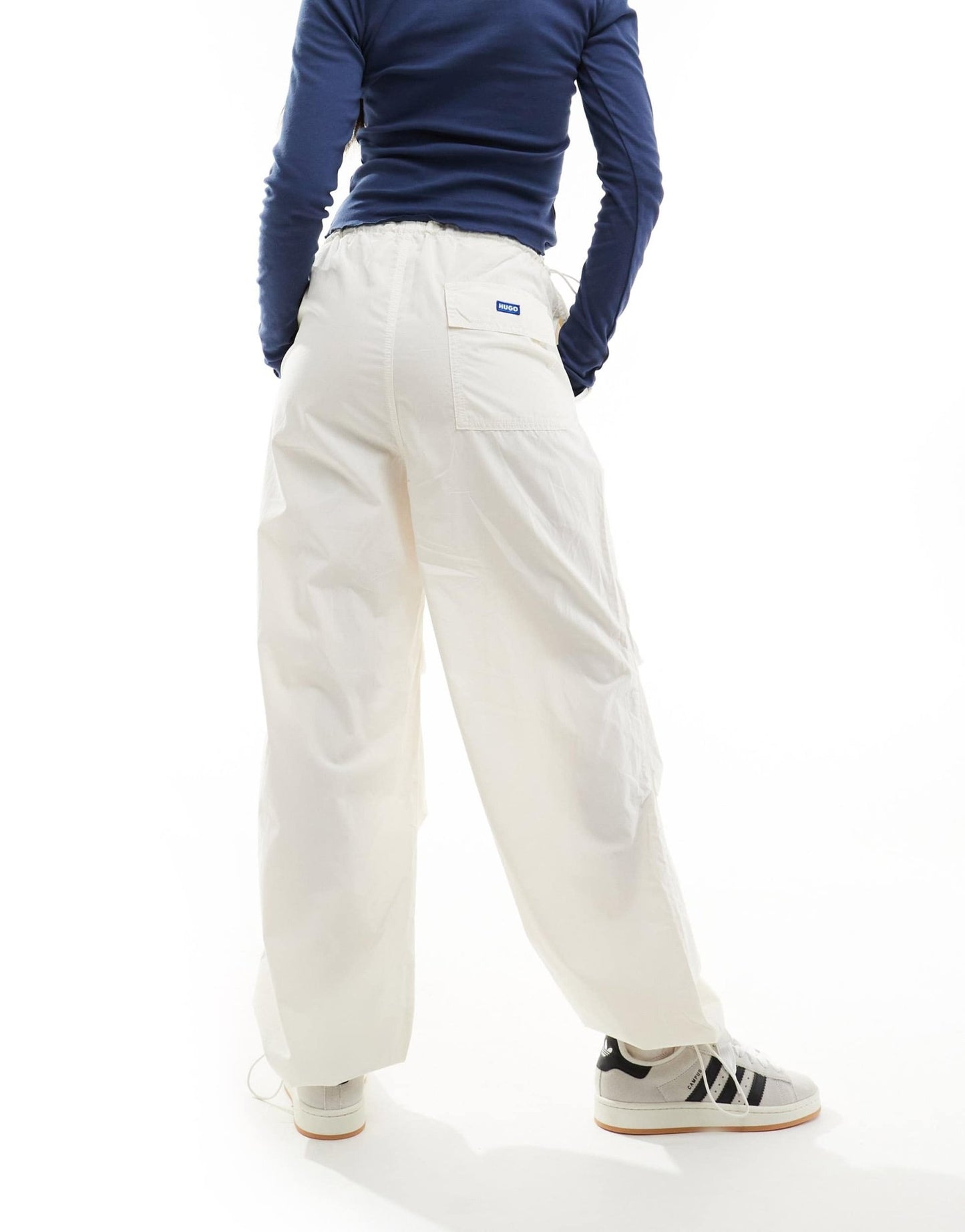 HUGO BLUE parachute trousers in white - ASOS Sample Sale EU Store
