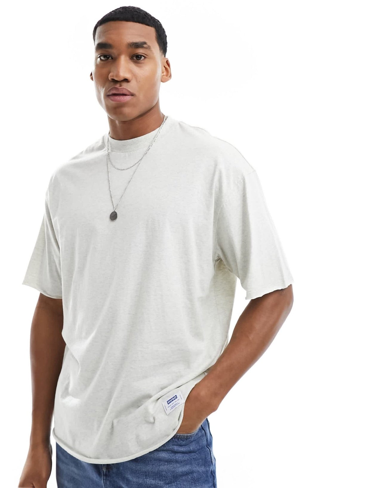 HUGO BLUE relaxed t-shirt in grey marl - ASOS Sample Sale EU Store