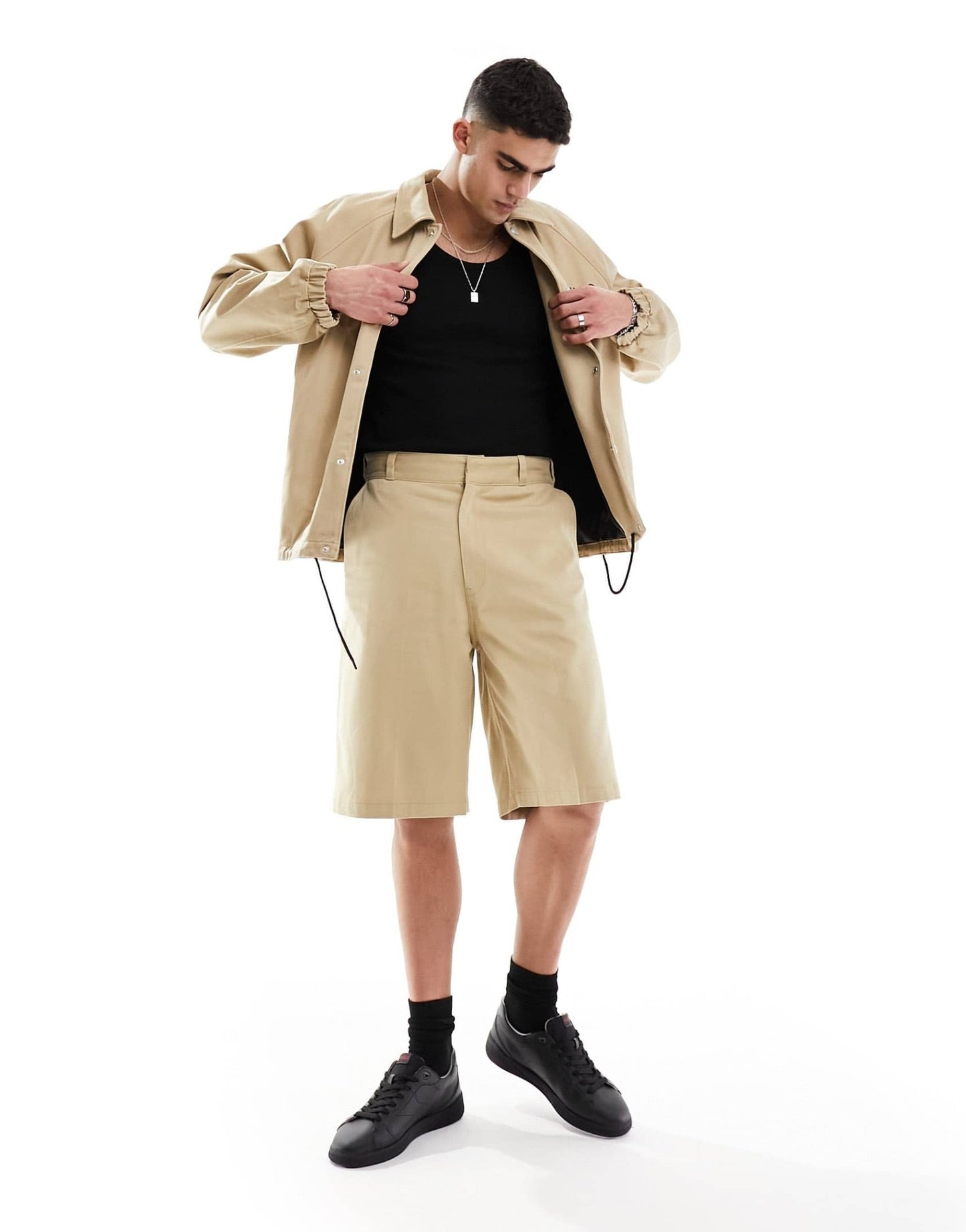 HUGO BLUE relaxed tailored shorts in beige - ASOS Sample Sale EU Store