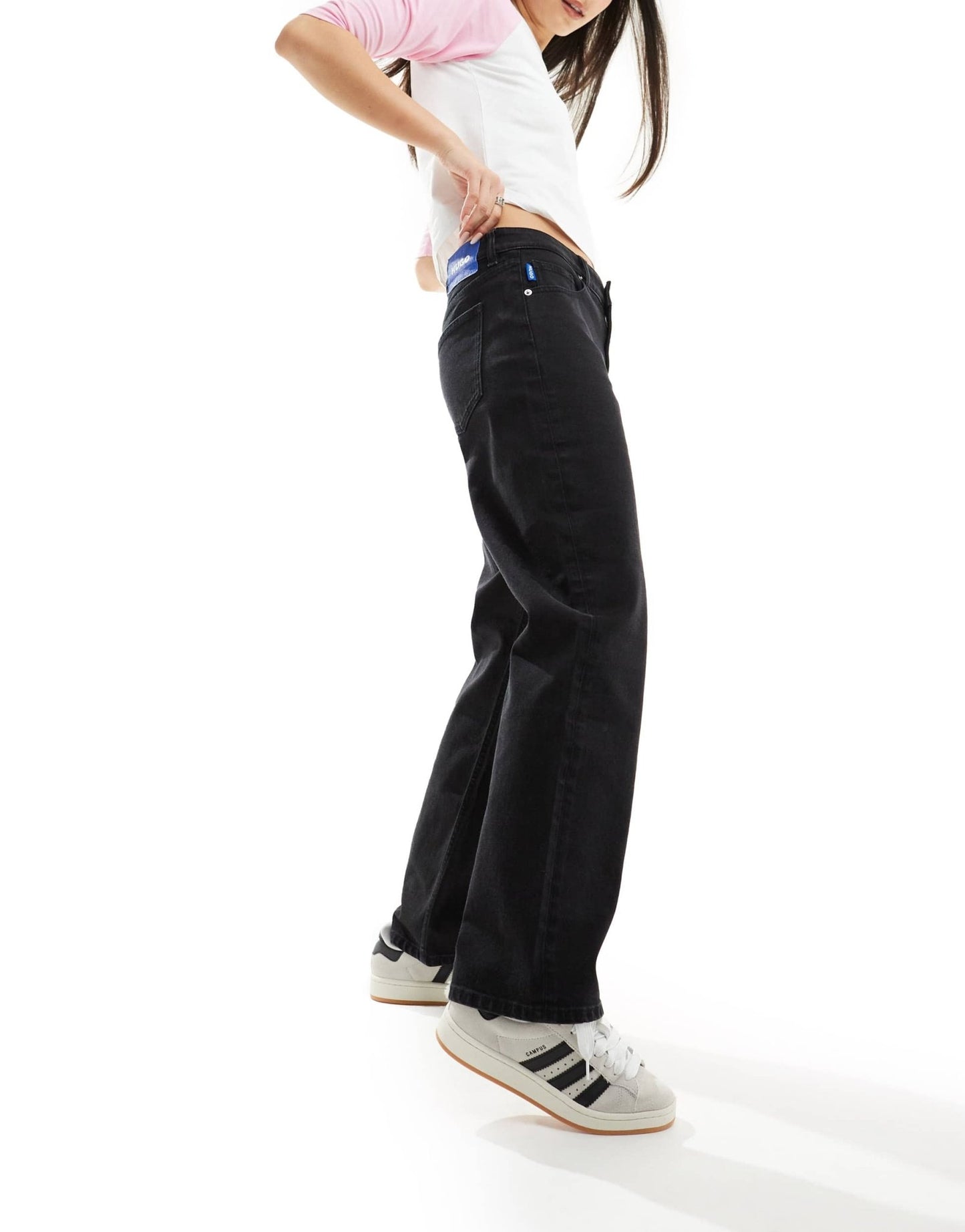 HUGO BLUE wide leg jeans in black - ASOS Sample Sale EU Store