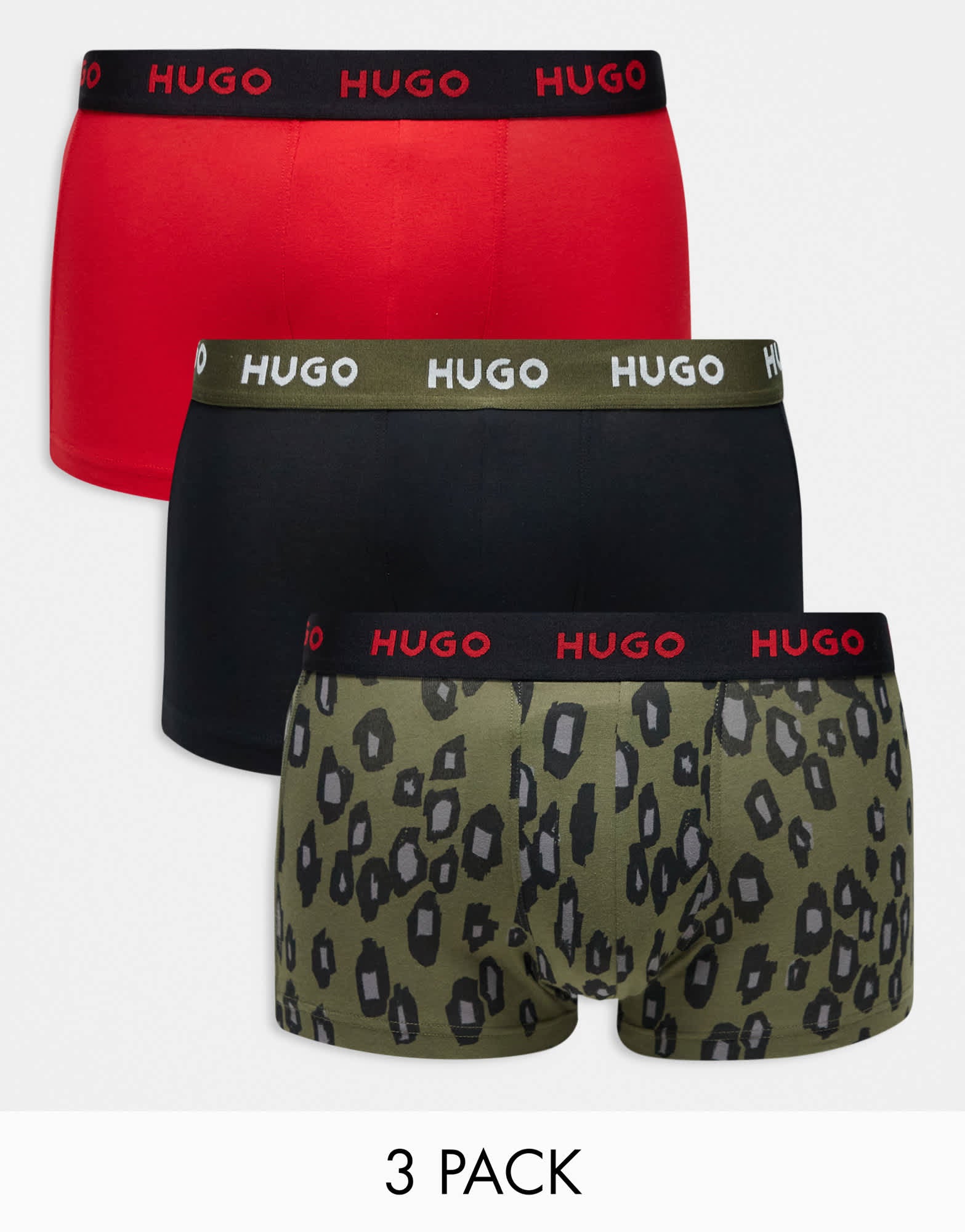HUGO Bodywear 3 pack trunks in multi with animal print - ASOS Sample Sale EU Store