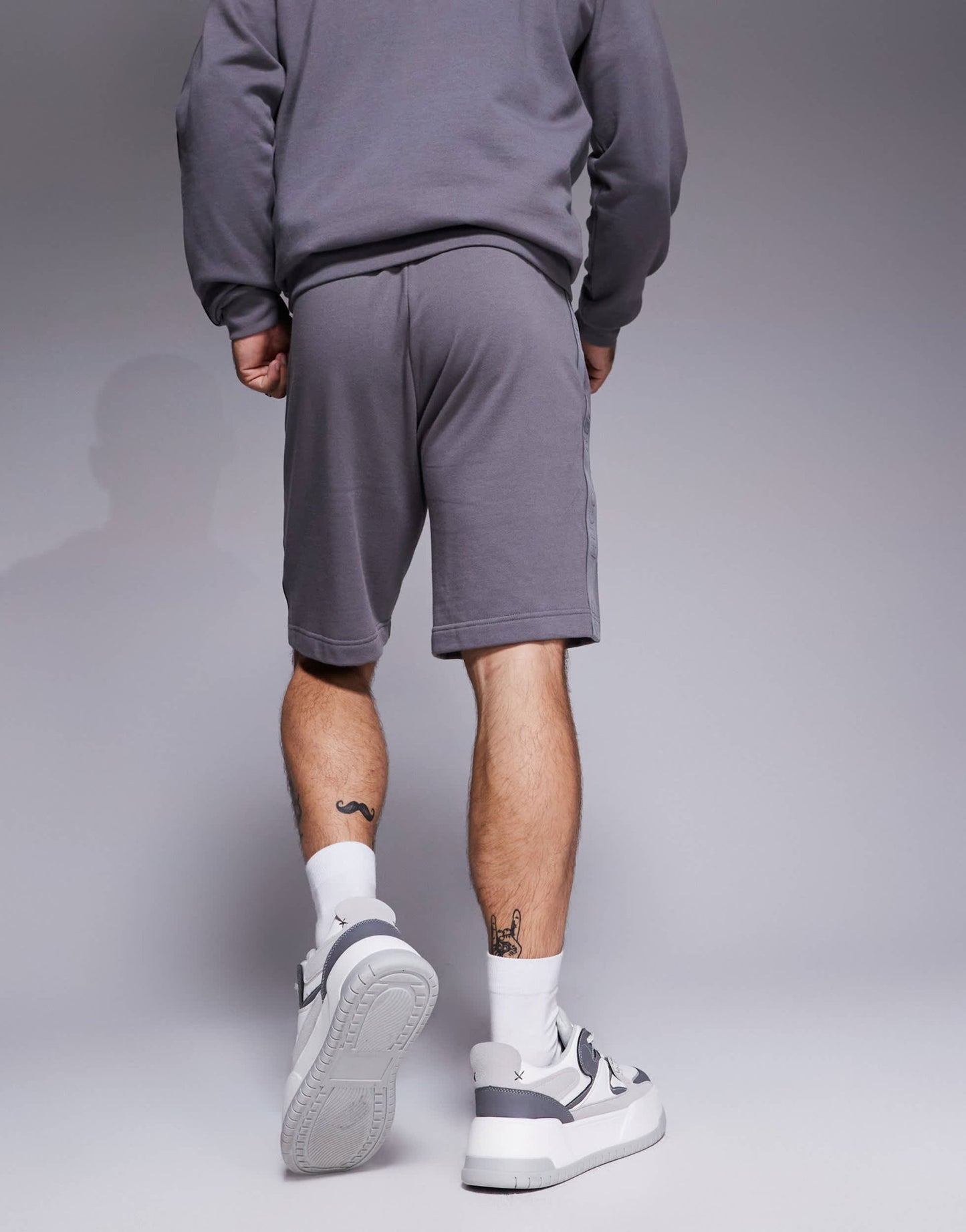HUGO Bodywear tonal logo sweat shorts in grey - ASOS Sample Sale EU Store