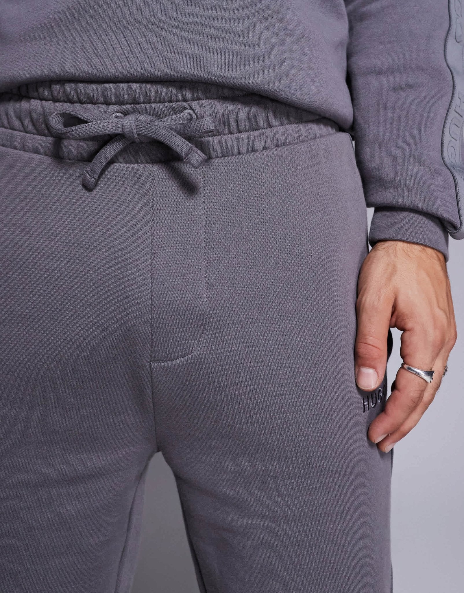 HUGO Bodywear tonal logo sweat shorts in grey - ASOS Sample Sale EU Store