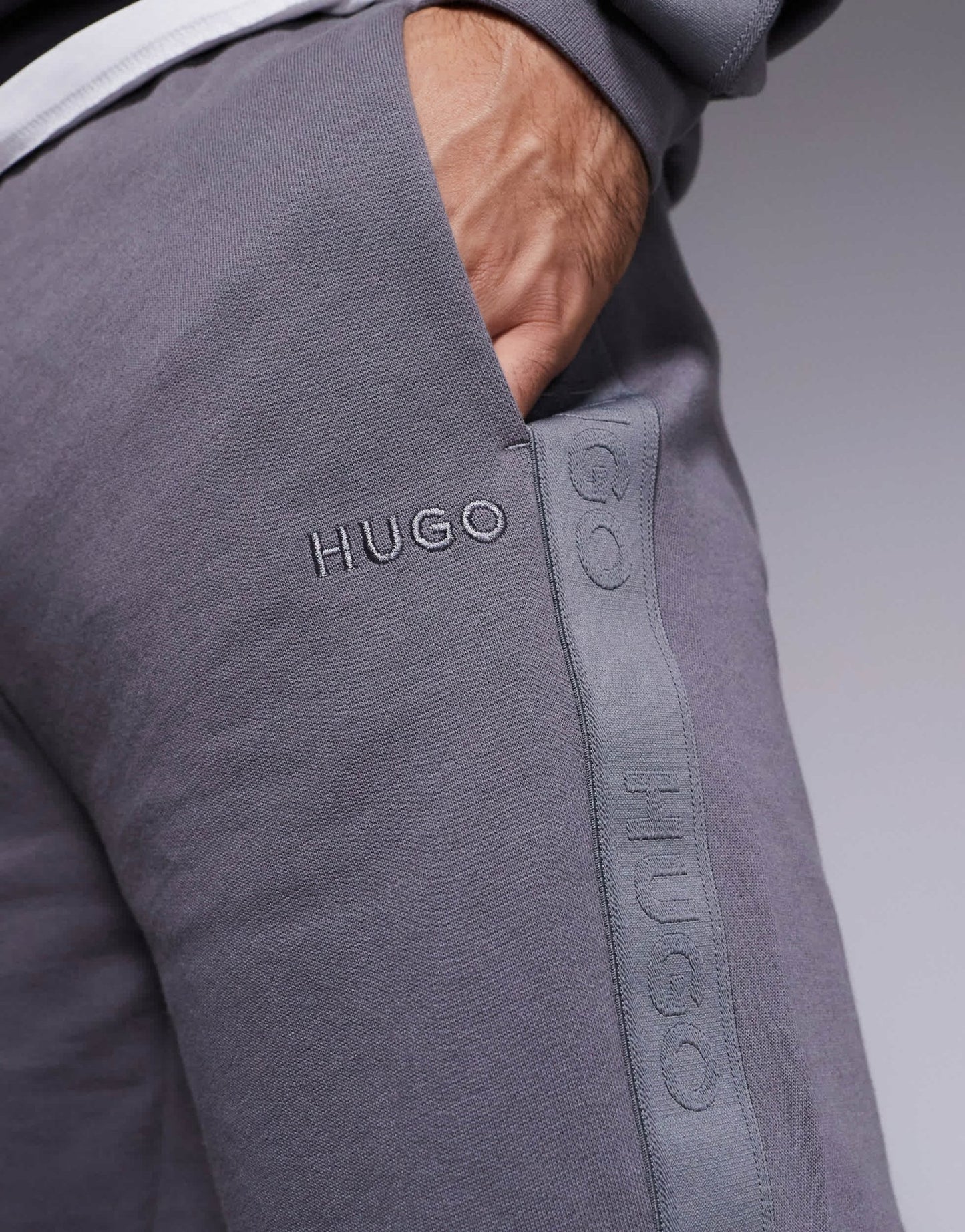 HUGO Bodywear tonal logo sweat shorts in grey - ASOS Sample Sale EU Store