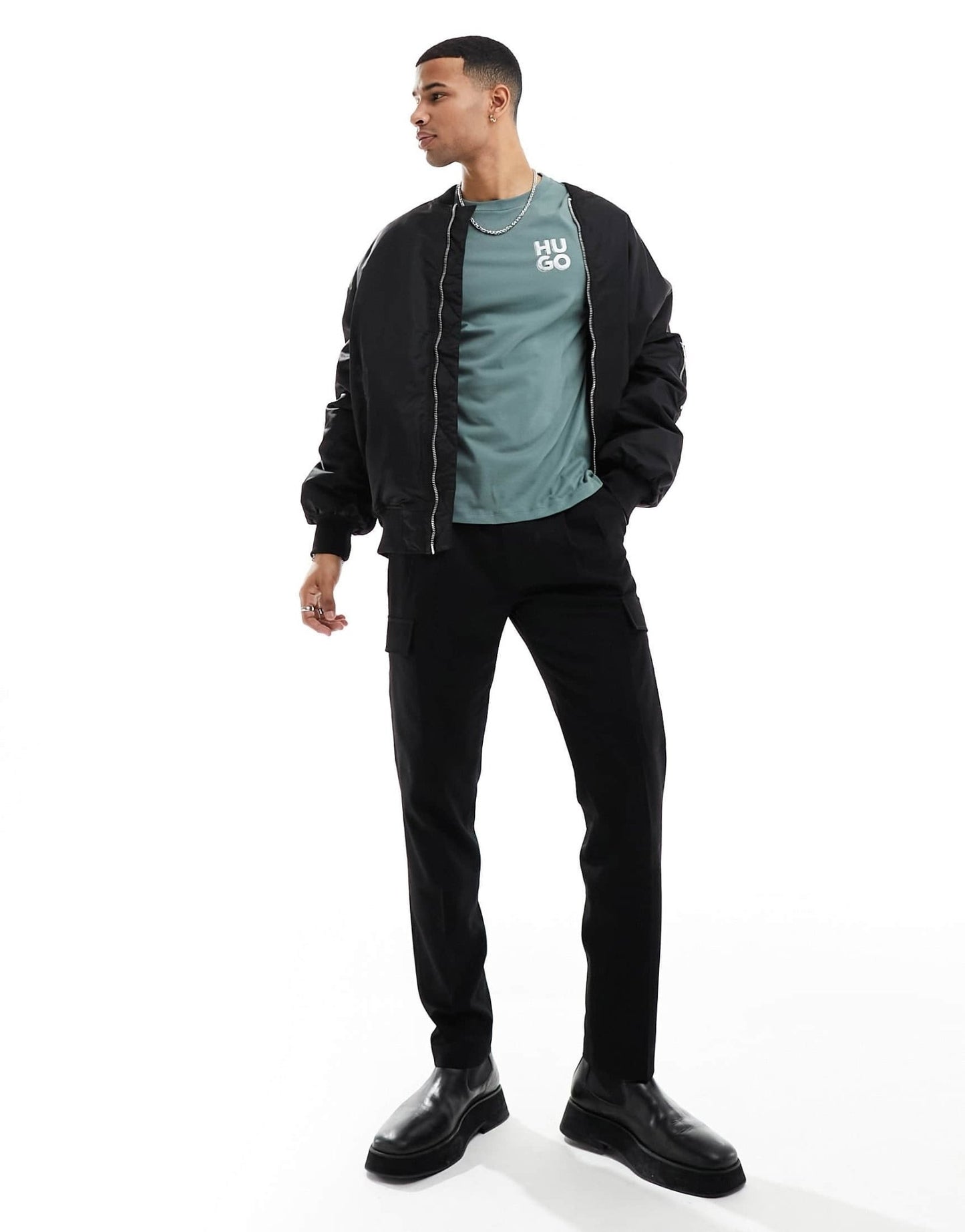 HUGO Detzington241 t-shirt in green - ASOS Sample Sale EU Store