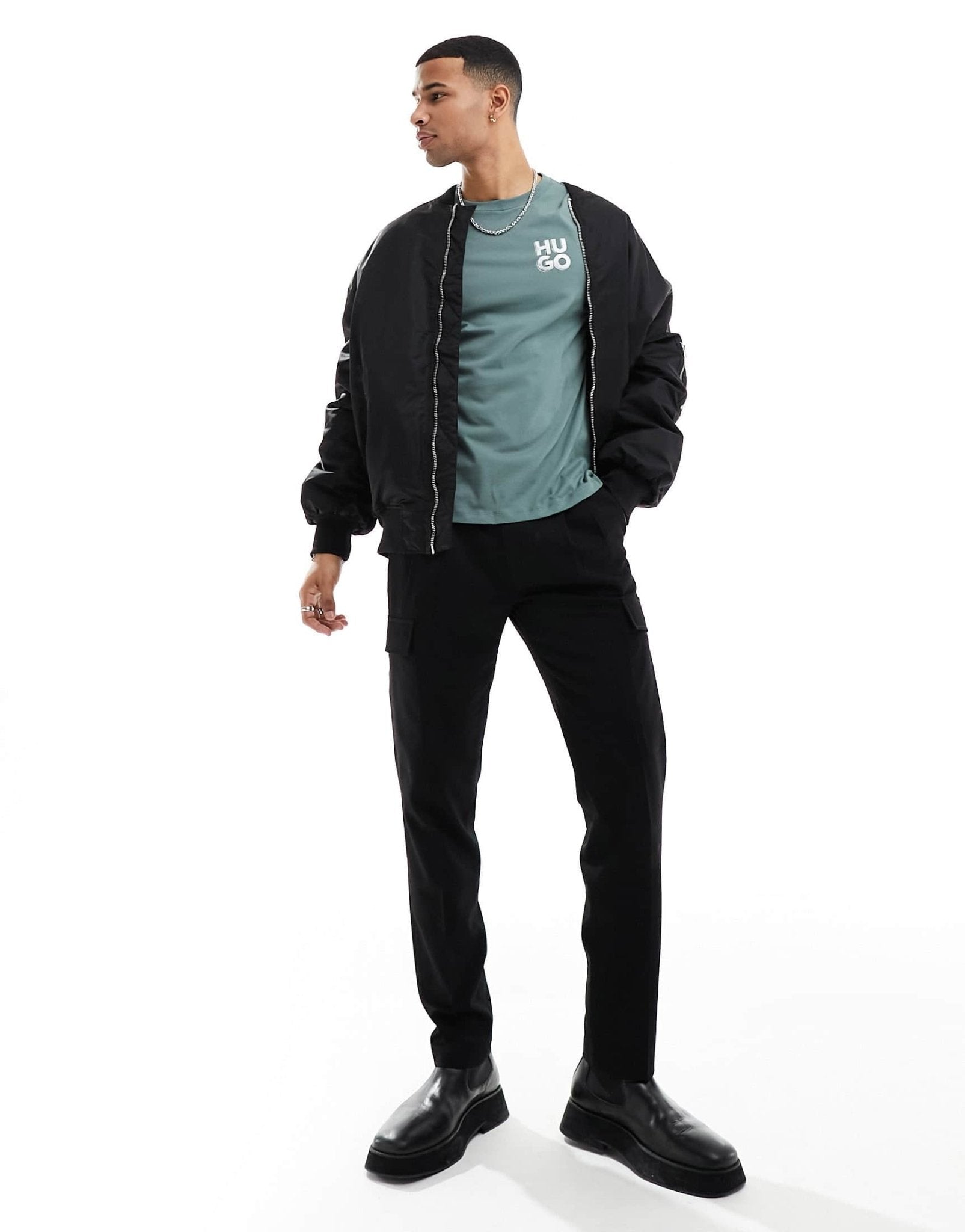 HUGO Detzington241 t-shirt in green - ASOS Sample Sale EU Store
