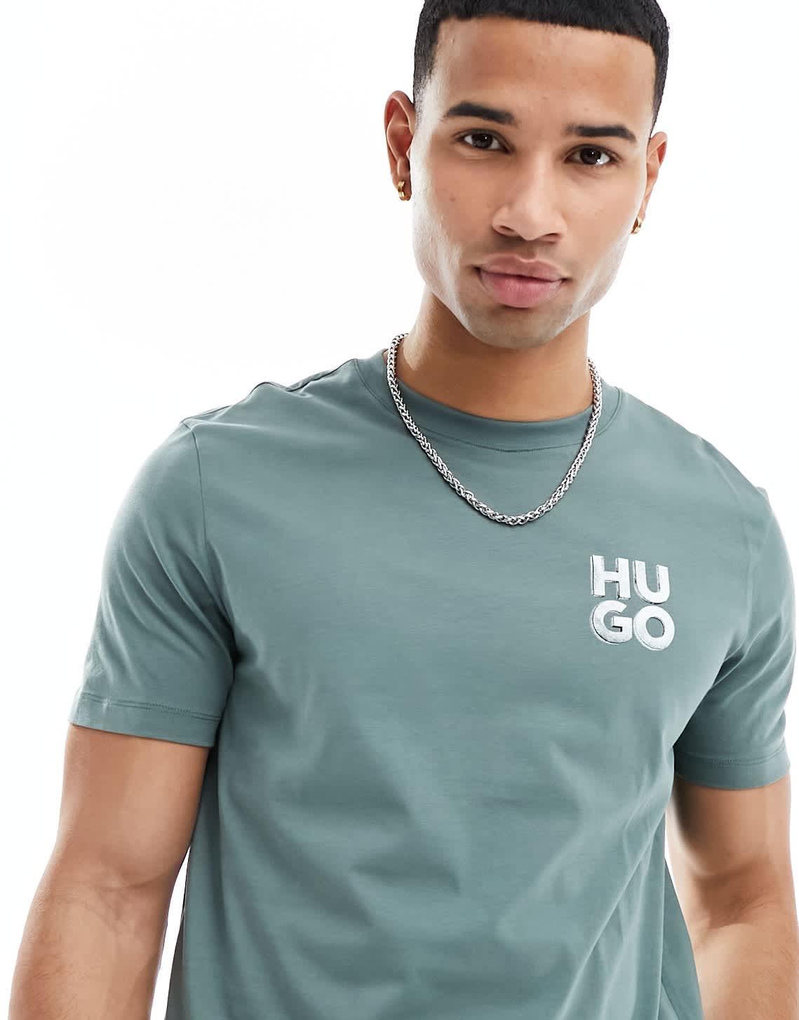 HUGO Detzington241 t-shirt in green - ASOS Sample Sale EU Store