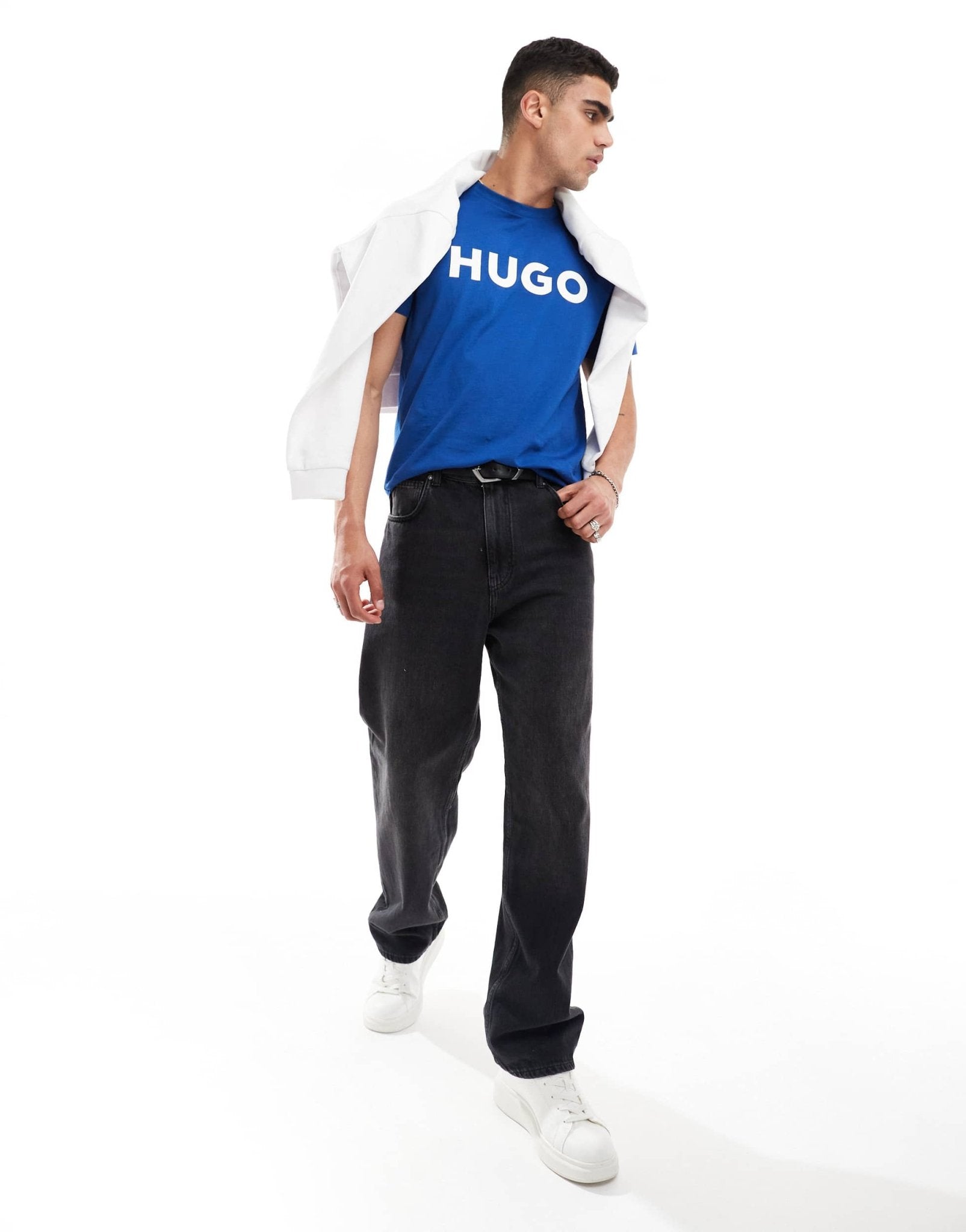 HUGO Dulivio relaxed t-shirt in blue - ASOS Sample Sale EU Store