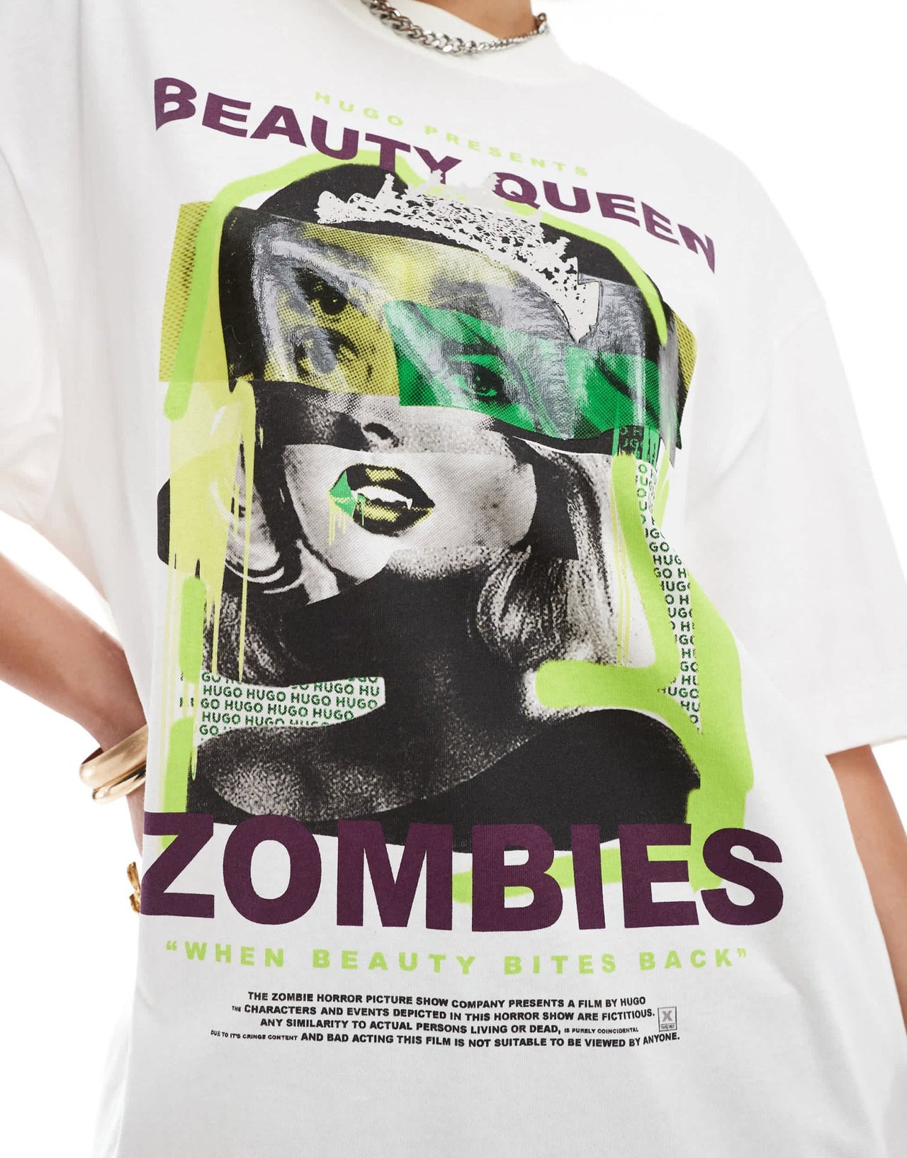 HUGO Red dargex oversized t-shirt in white with poster print - ASOS Sample Sale EU Store
