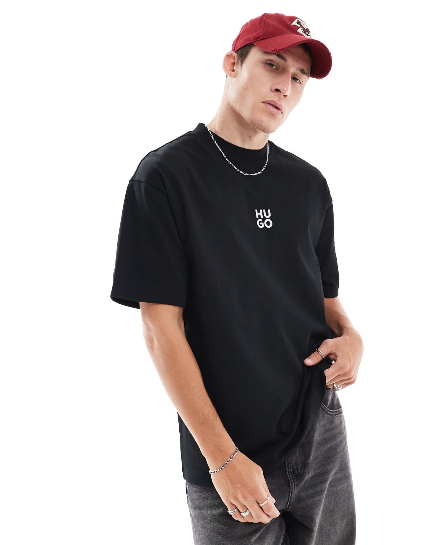 HUGO Red dflofire t-shirt in black - ASOS Sample Sale EU Store