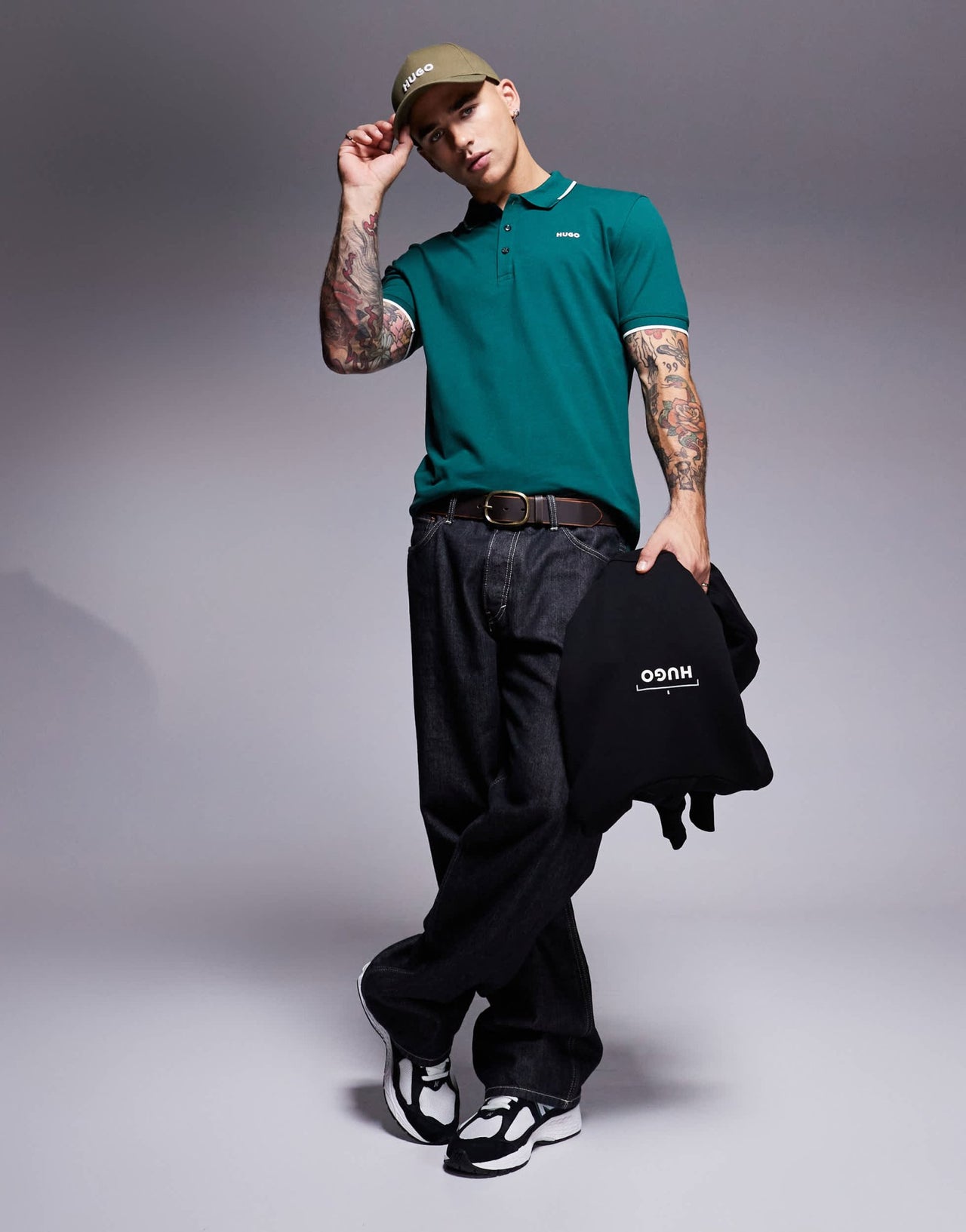HUGO Red dinoso polo shirt in forest green - ASOS Sample Sale EU Store