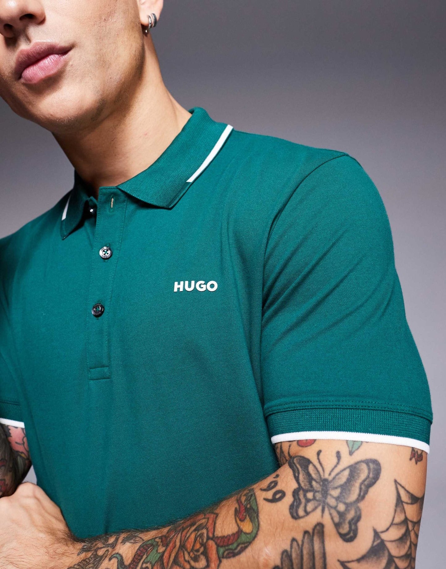HUGO Red dinoso polo shirt in forest green - ASOS Sample Sale EU Store