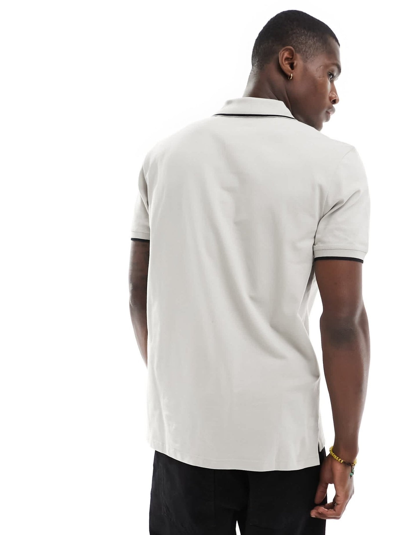 HUGO RED Dinoso tipped polo shirt in grey - ASOS Sample Sale EU Store