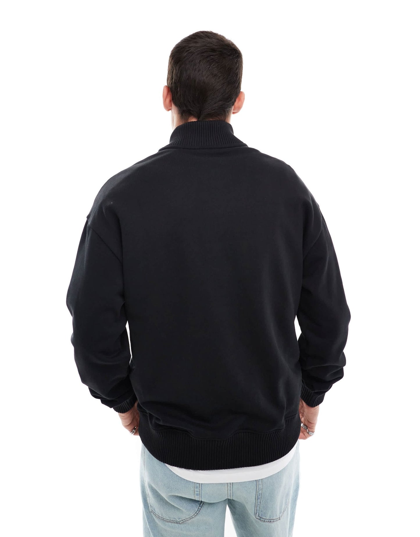 HUGO Red diqiele half zip sweatshirt in black - ASOS Sample Sale EU Store