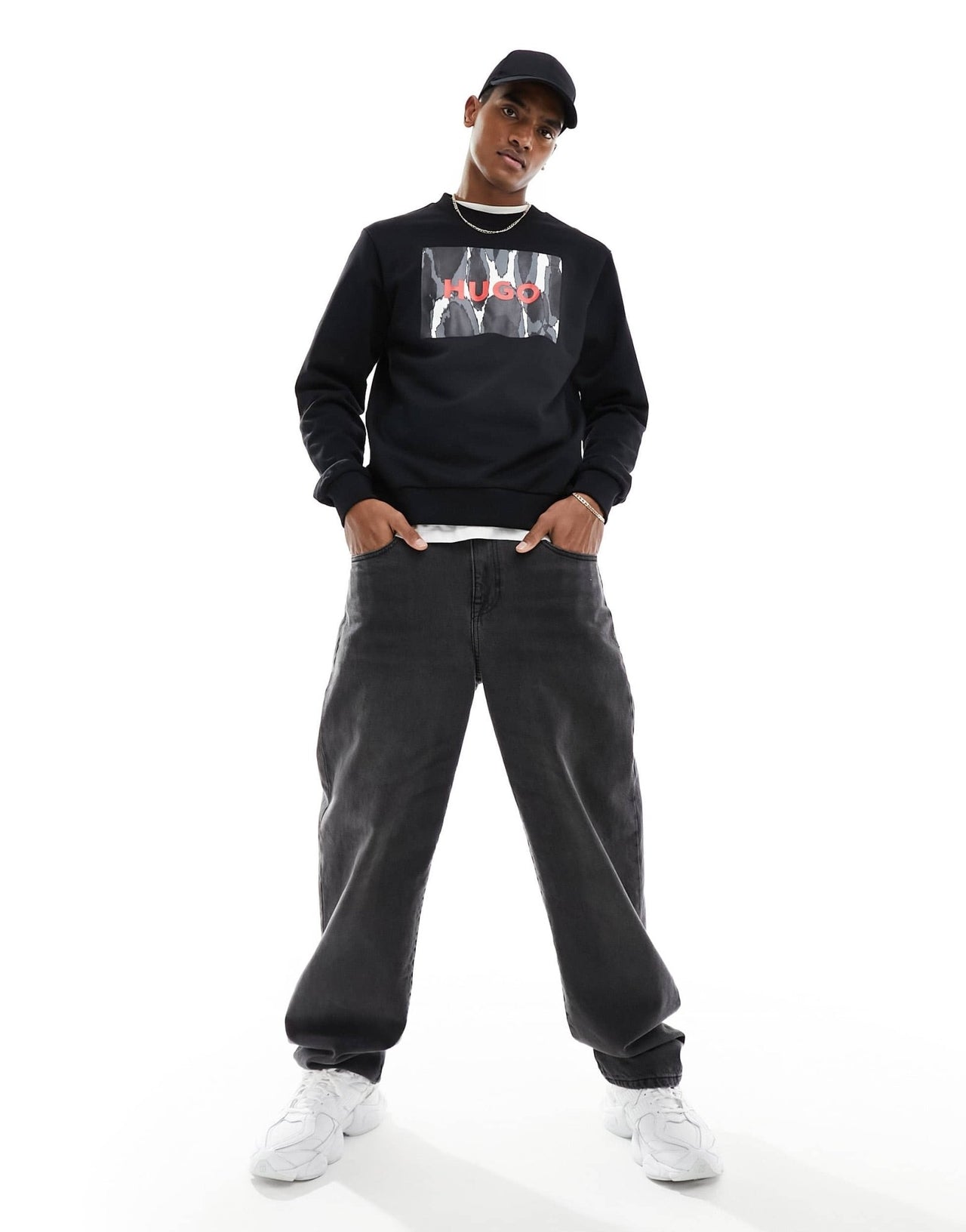 HUGO RED Duragol logo sweatshirt in black - ASOS Sample Sale EU Store
