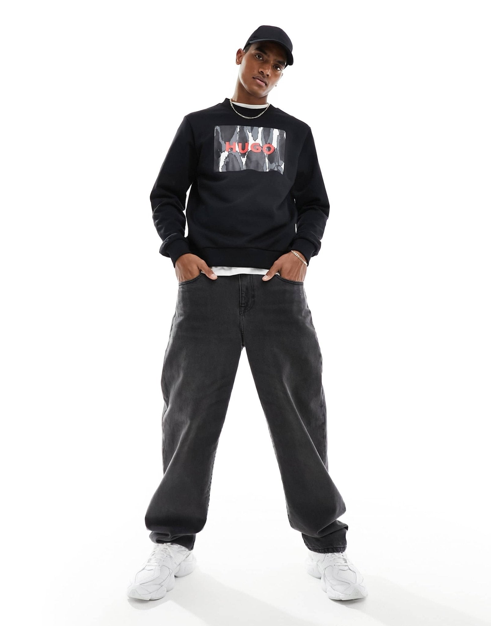 HUGO RED Duragol logo sweatshirt in black - ASOS Sample Sale EU Store