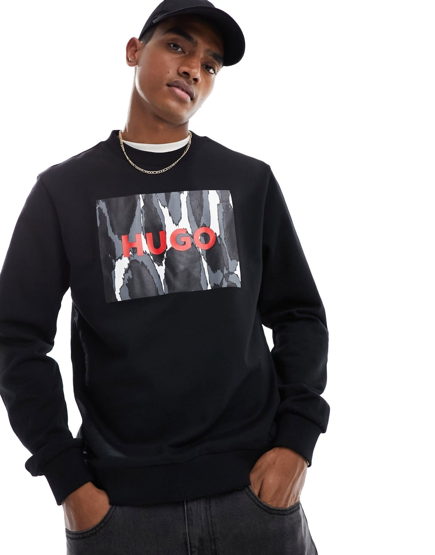 HUGO RED Duragol logo sweatshirt in black - ASOS Sample Sale EU Store